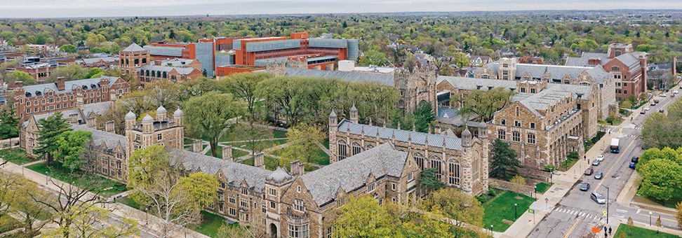 Ariel uitzicht op de Universiteit van Michigan