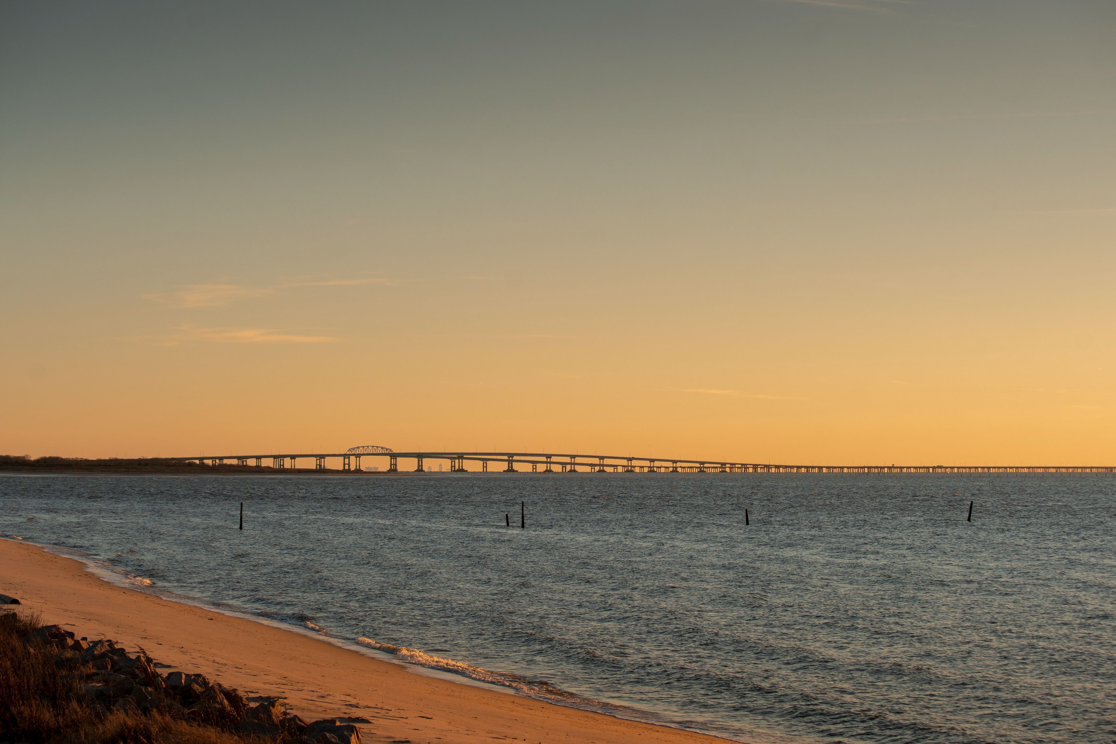 beach at sandy point state park