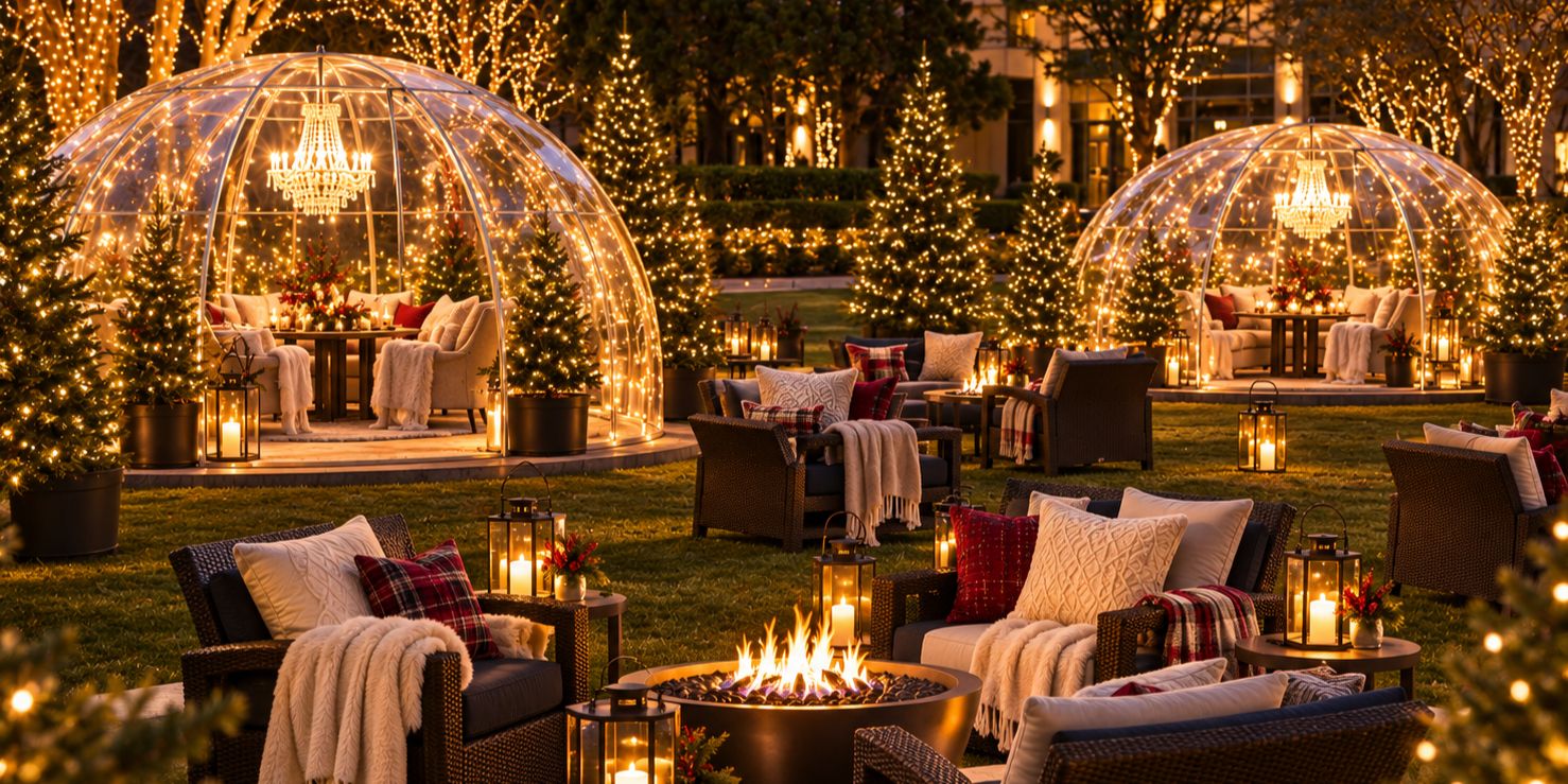 Step inside a sparkling winter retreat beneath the glow of thousands of twinkling lights.