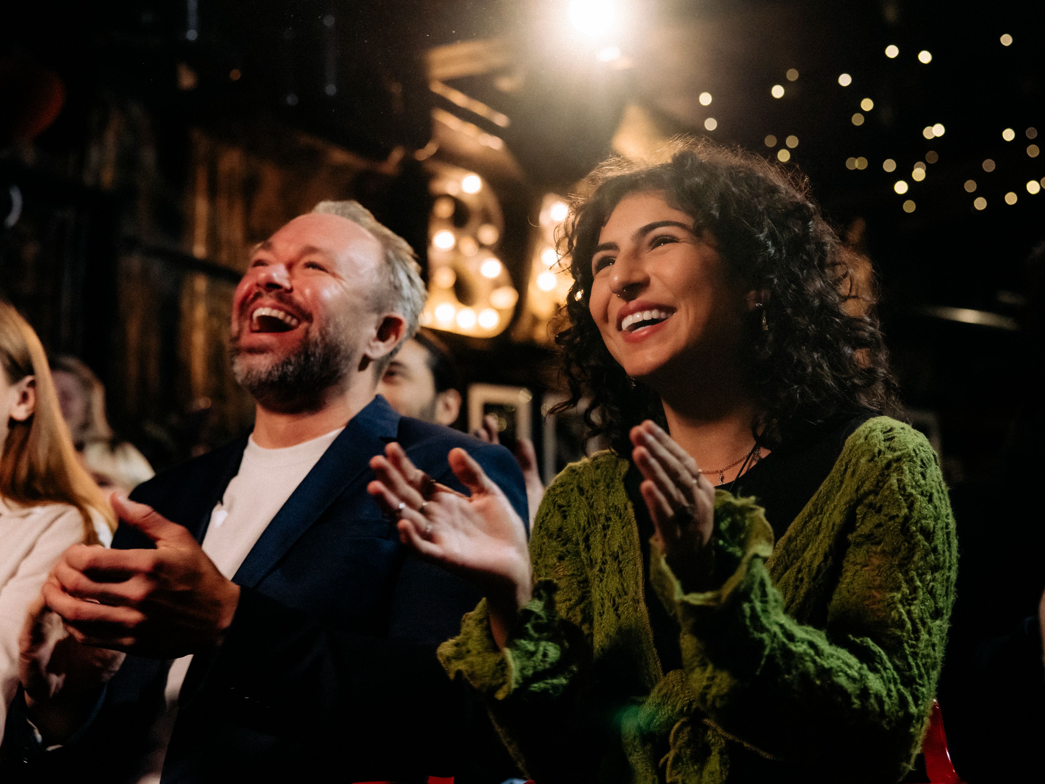 Audience at a comedy show  