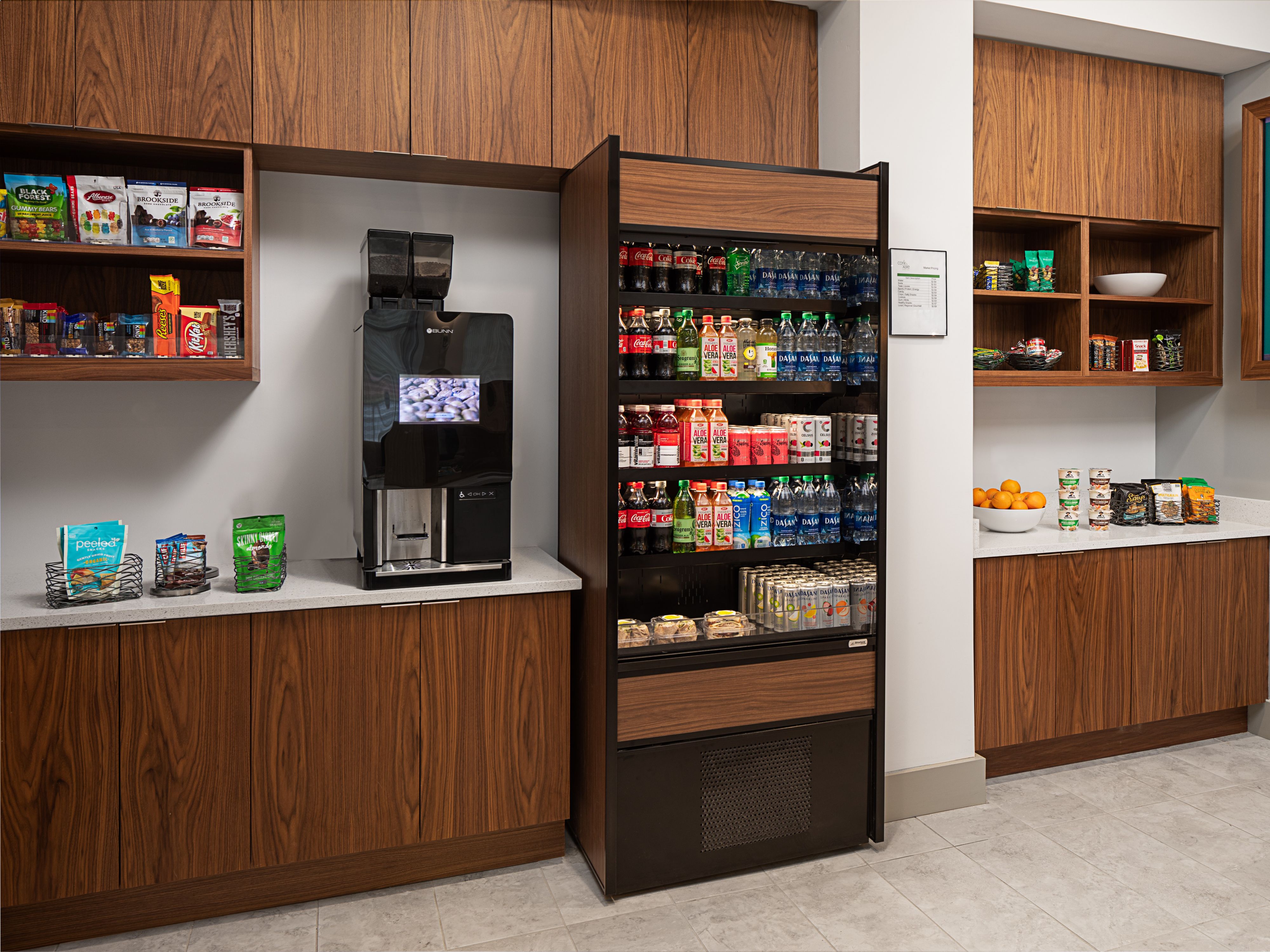 Marketplace with snack and beverage options