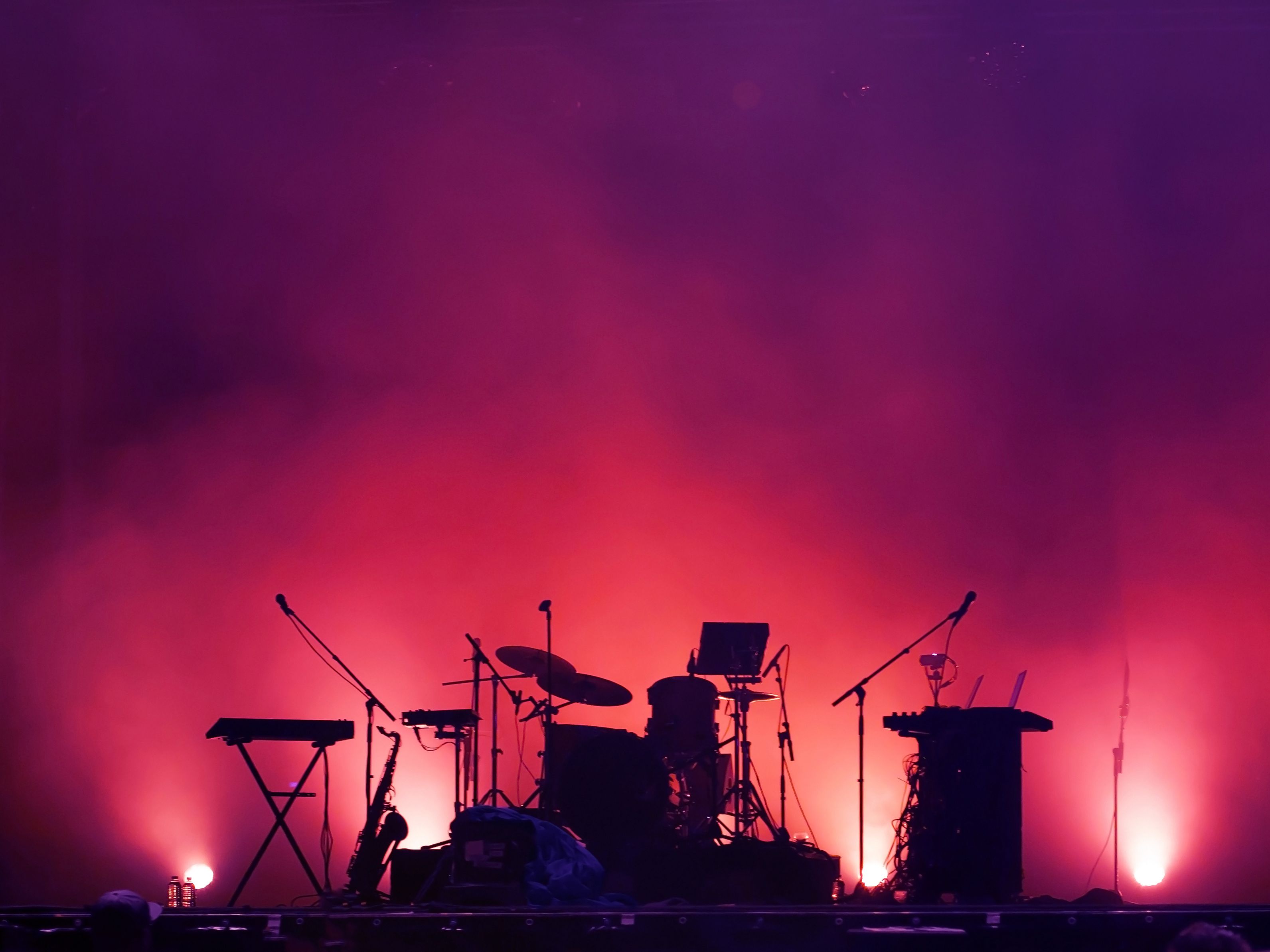 concert stage at sunset