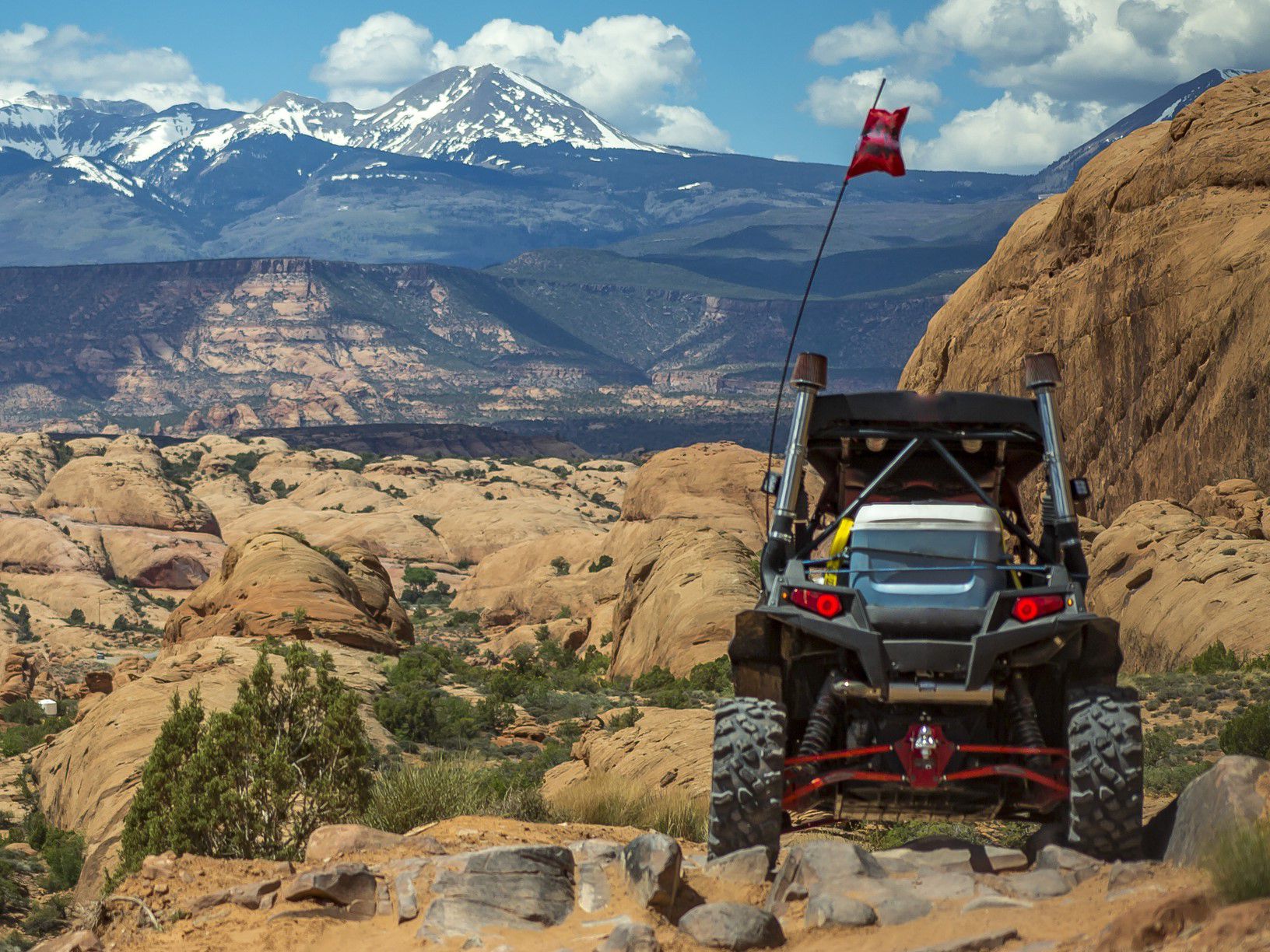 UTV with a view of the mountains
