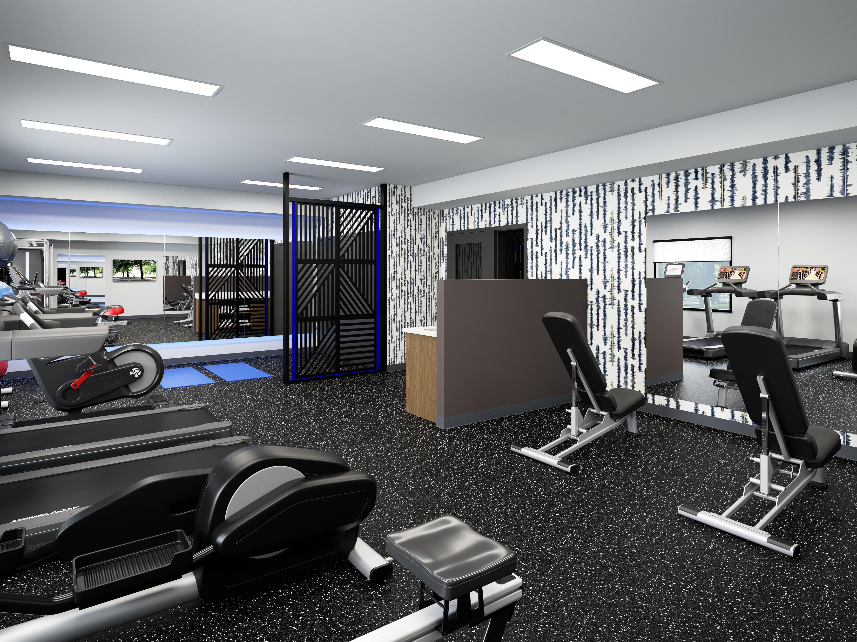 Start the day off right or work off some steam in the fully equipped Fitness Center. Equipment offered includes: Two Treadmills, one cross-trainer, one spin bike, one rowing machine, one training system machine, tow adjustable benches, and one dumbbell rack with two dumbbells pairs in five pound increments. 