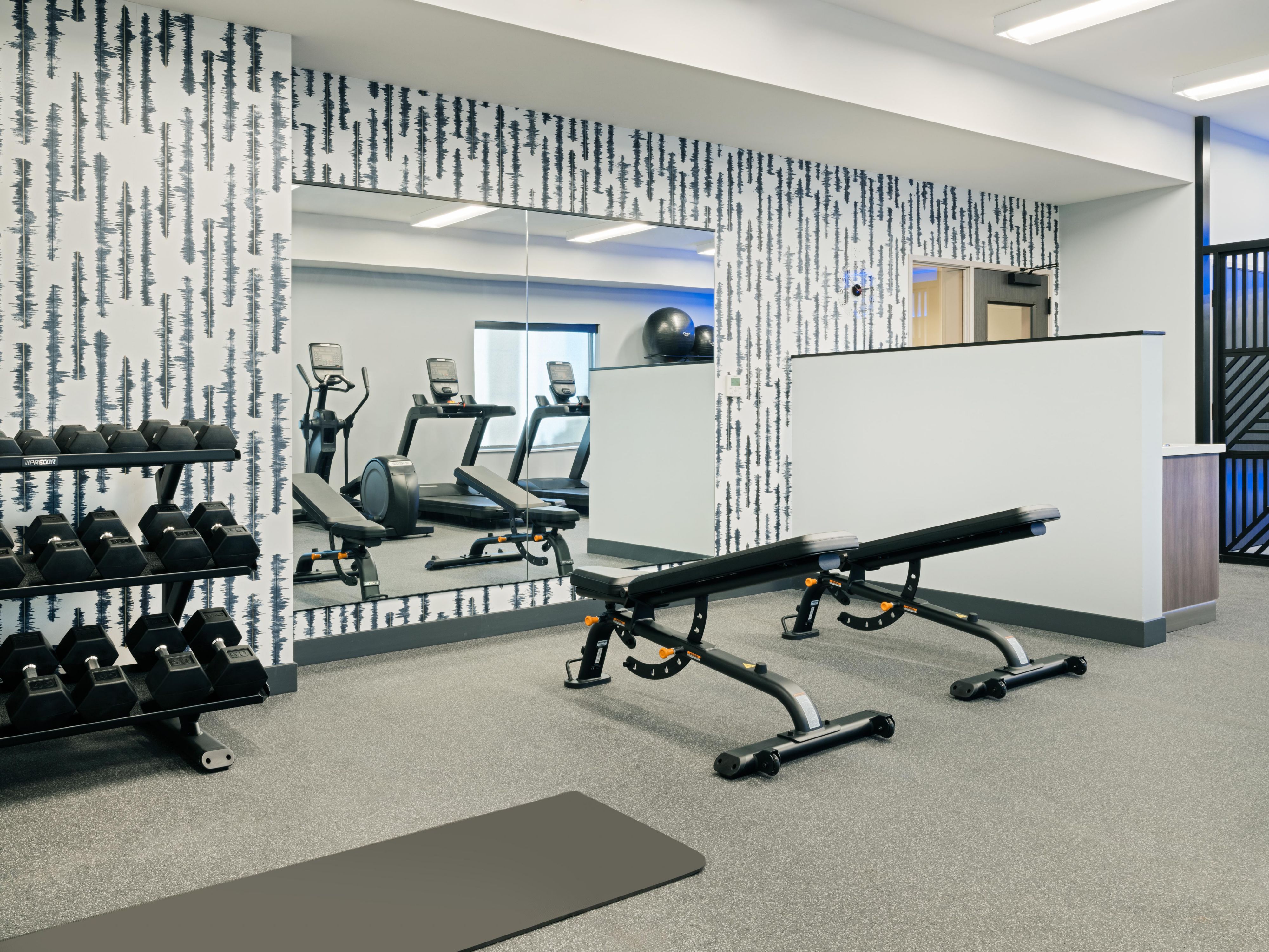Stay active and energized in our 24/7 Fitness Studio.