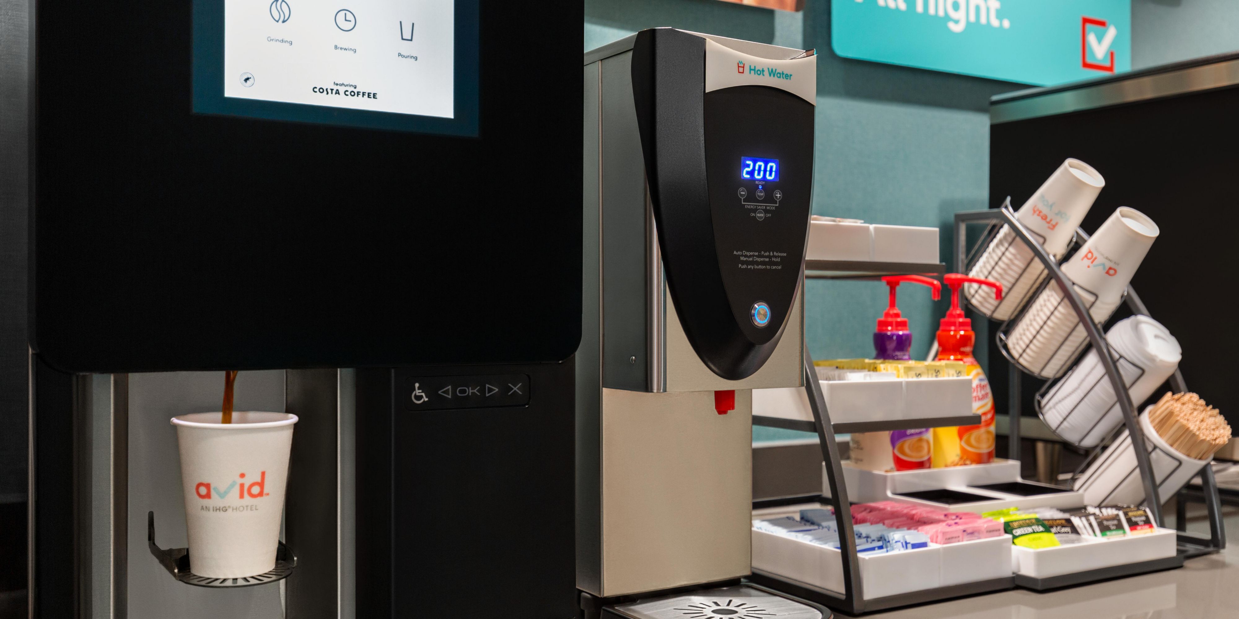 Enjoy freshly brewed coffee anytime you need it with our 24-hour bean-to-cup coffee station. Whether it's a mid-morning pick-me-up or a late-night boost, our coffee is always available to keep you alert and energized.