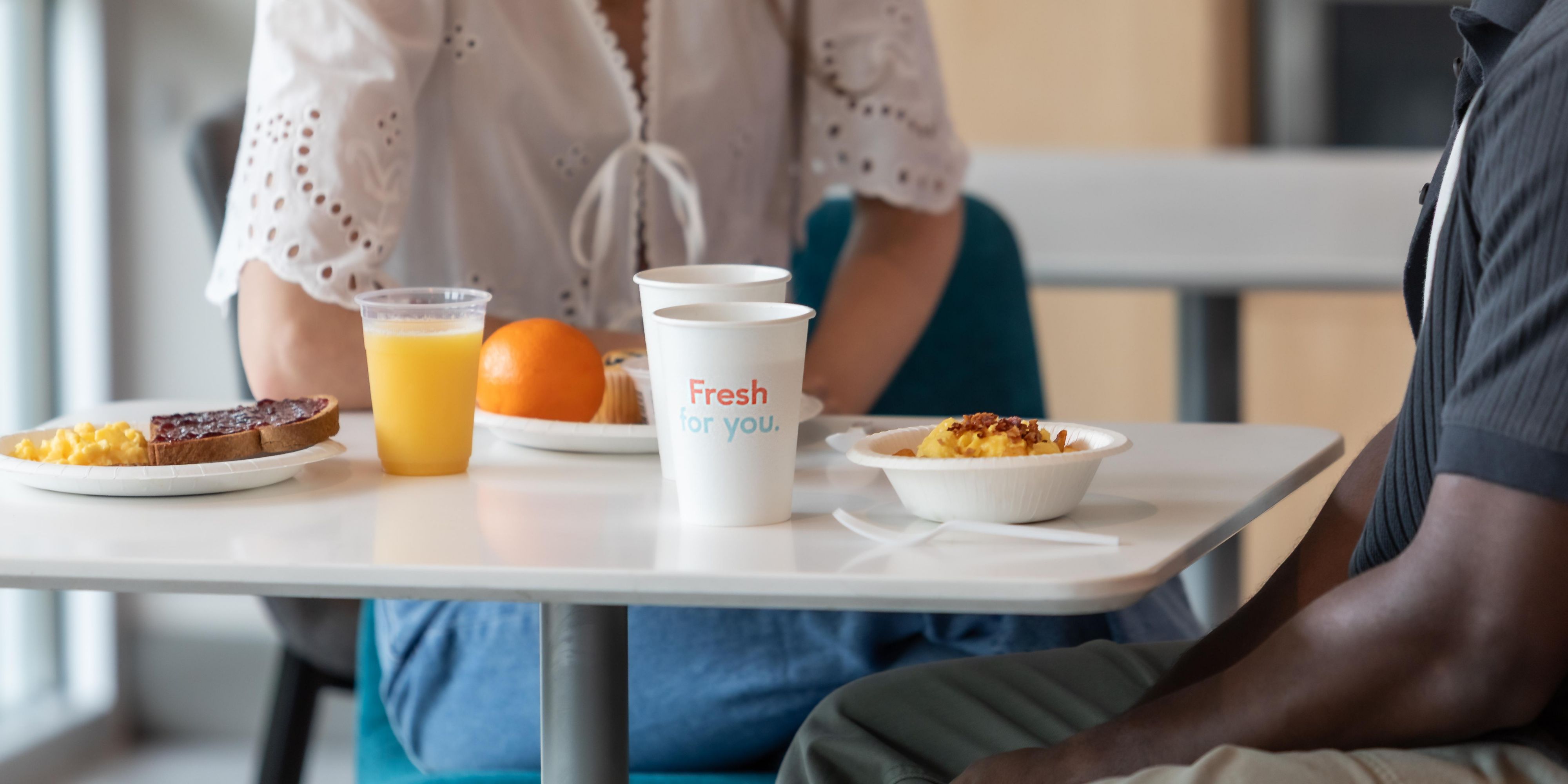 After a good night’s sleep, try our new fresh hot breakfast menu with fluffy scrambled eggs, potatoes and either crispy bacon crumbles or sausage as well as other tasty options for everyone served from 6:30 AM to 9:30 AM. For our early morning flights, enjoy our convenient continental breakfast that's just right.