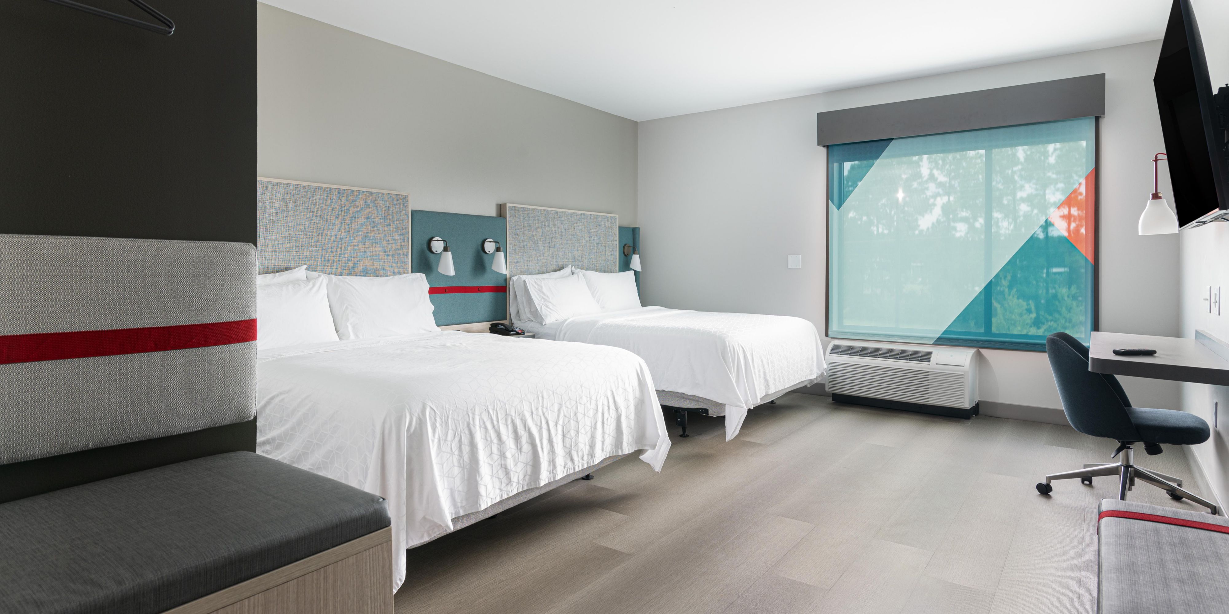 There’s nothing more important than a good night’s rest. That’s why we’ve made thoughtful decisions with every inch of space focusing on sound sleep, with high-quality mattresses and bedding, black-out roller shades, and a sound-reducing headboard.​