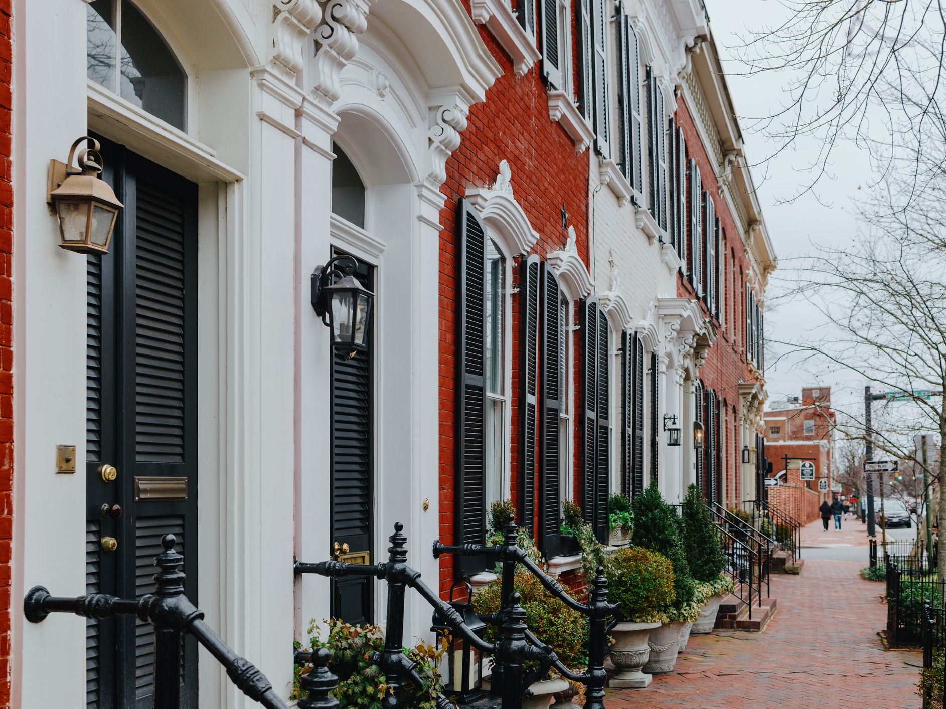 Old houses on King Street in Alexandria.