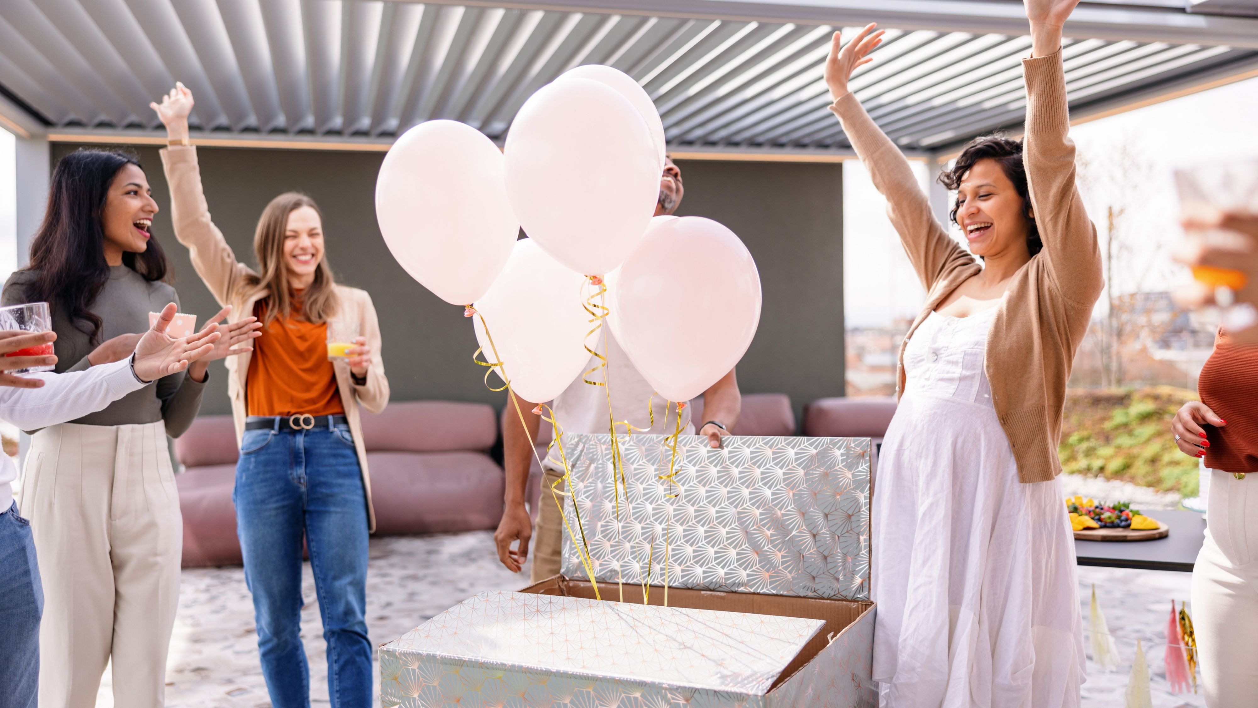 Friends celebrating at a babyshower