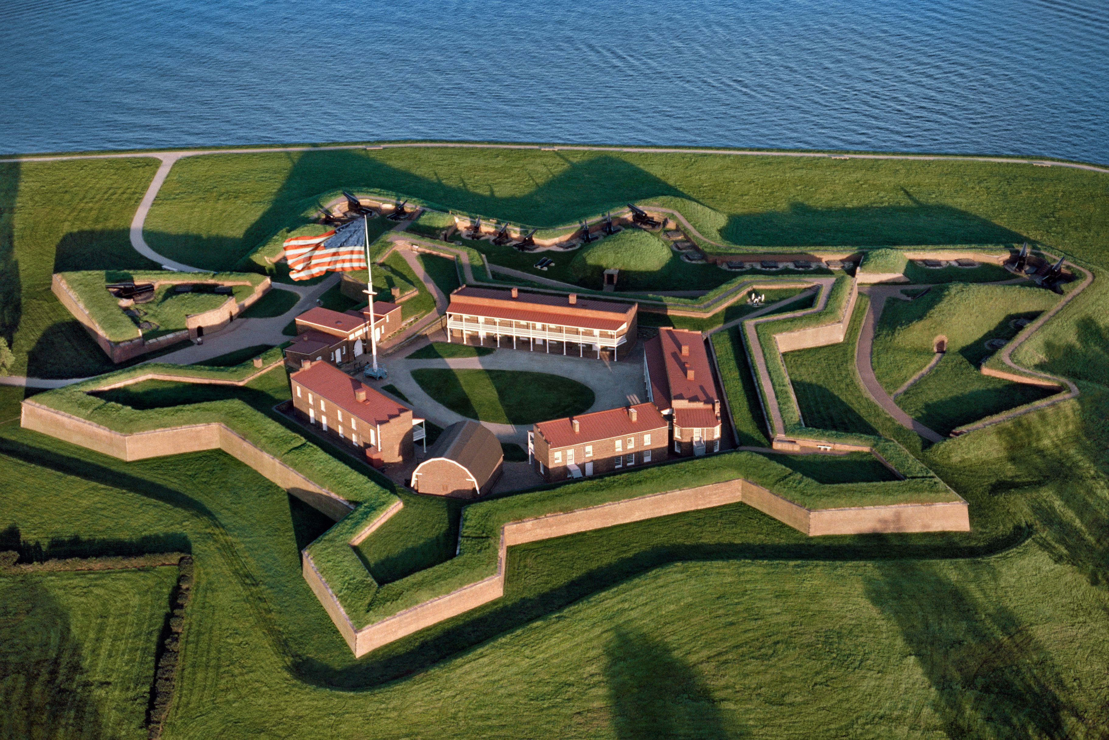 aerial view of fort mchenry