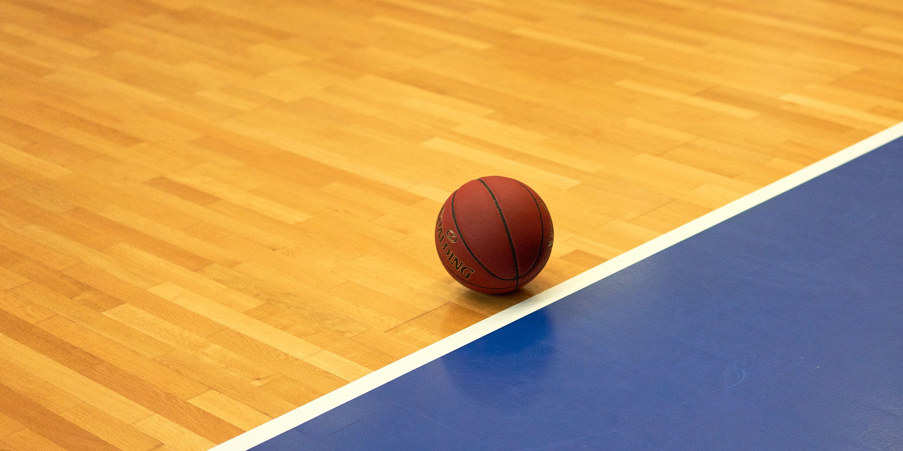 Basketball on the court.