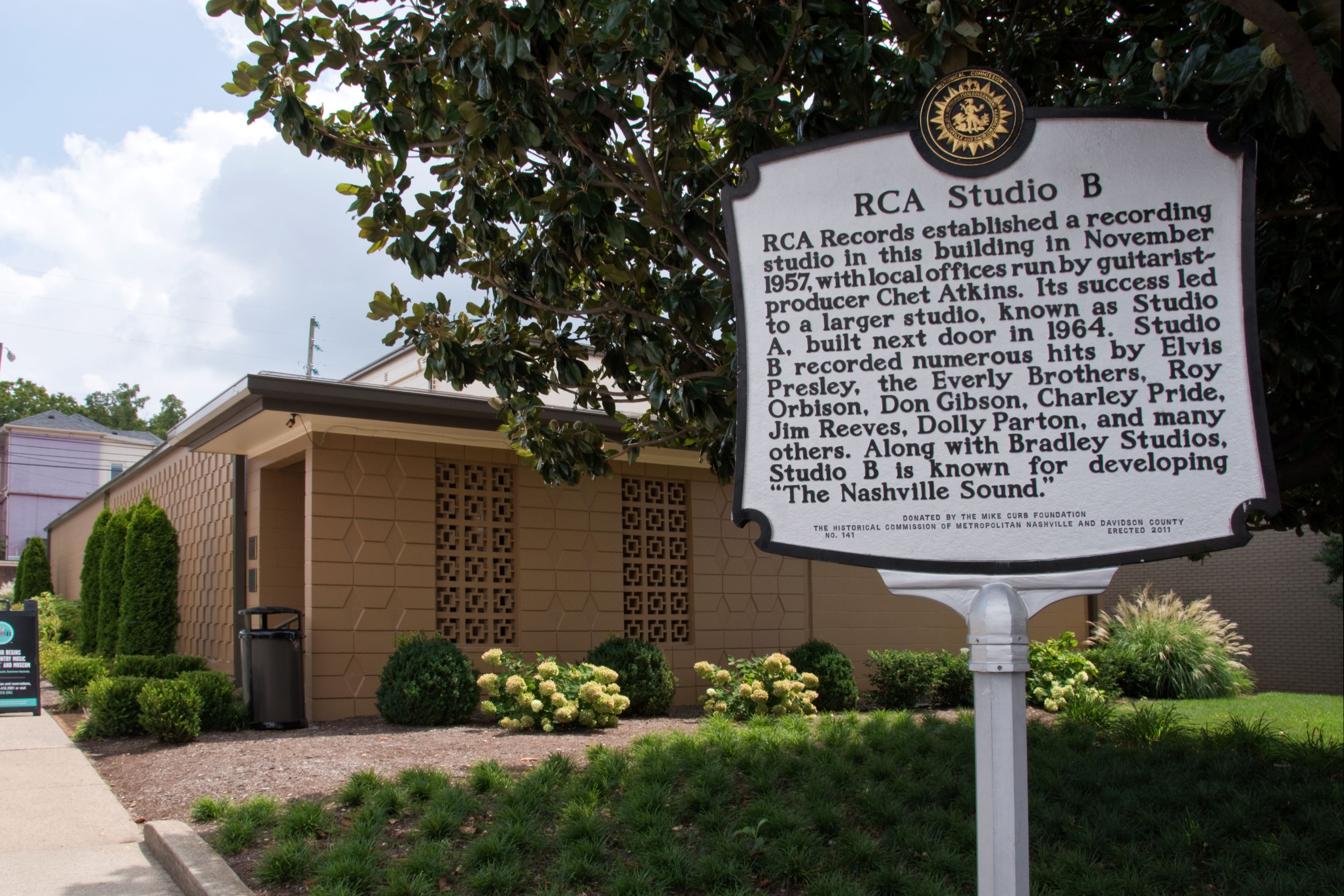 exterior of RCA Studio B with historic sign