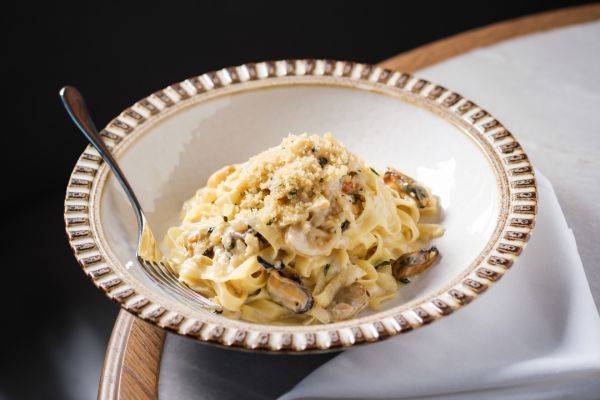 Bowl of pasta for dinner at Matria