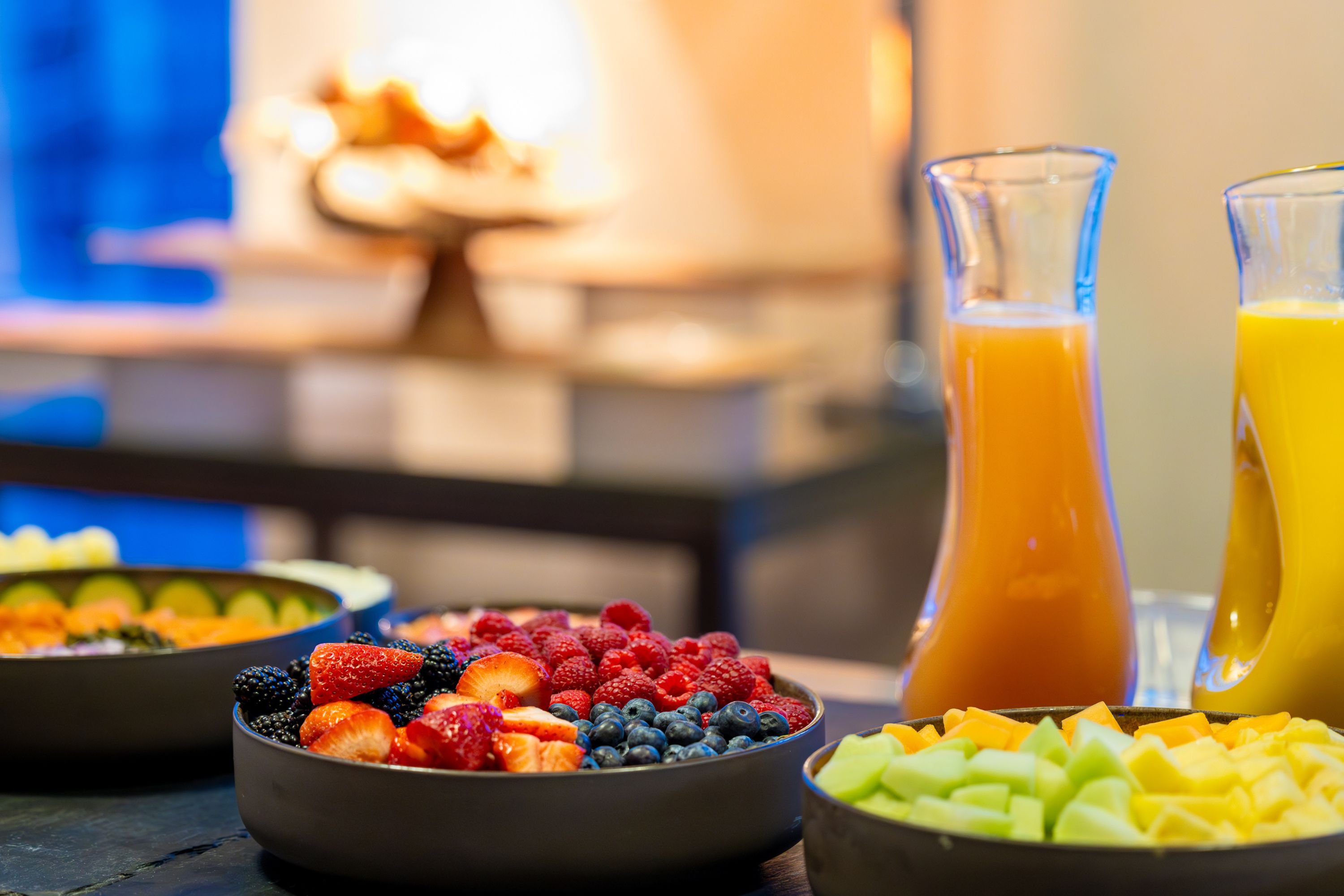 Fresh berries, sliced fruit, and chilled juices served in Club InterContinental.