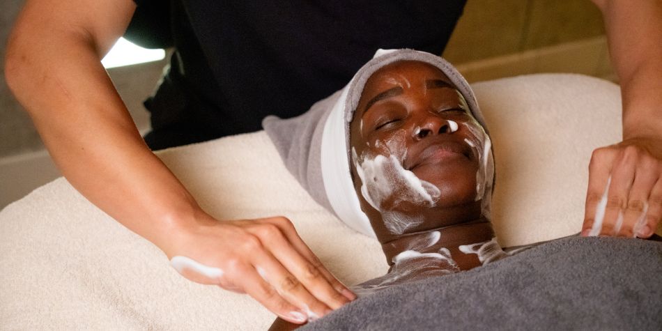 Relaxing facial treatment in the Spa at InterContinental Boston.