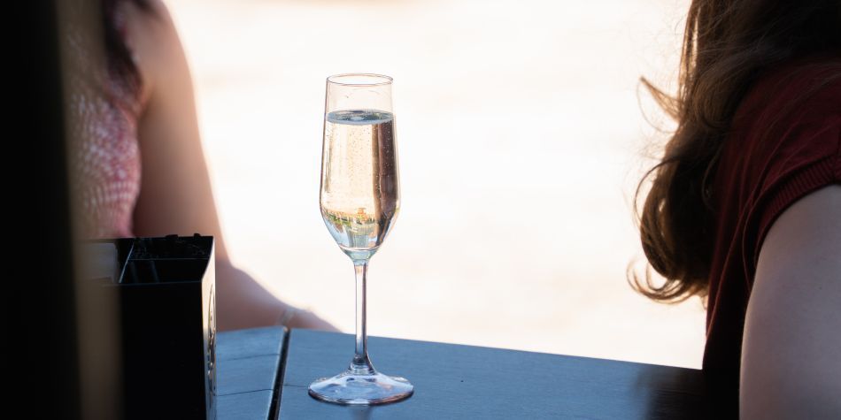 Glass of champagne at 510 Waterfront.