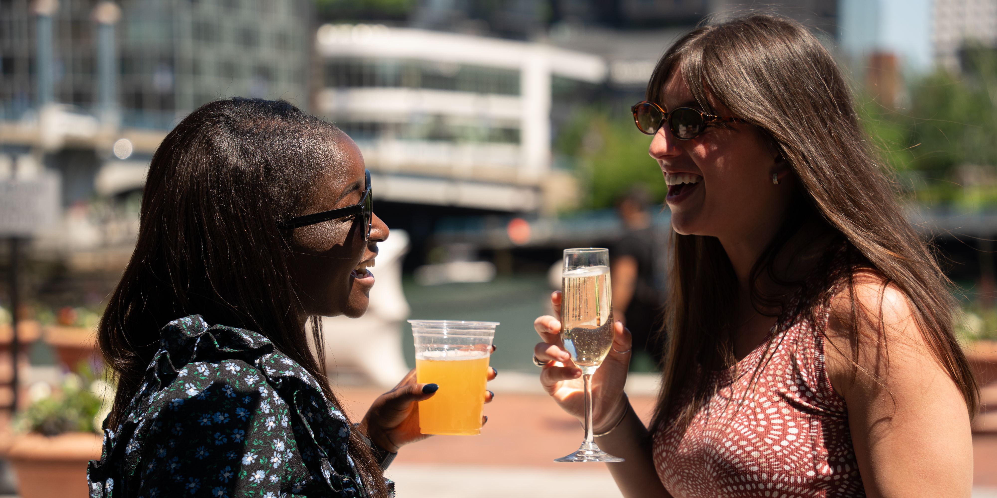 Two women enjoying cocktails at 510 Waterfront.
