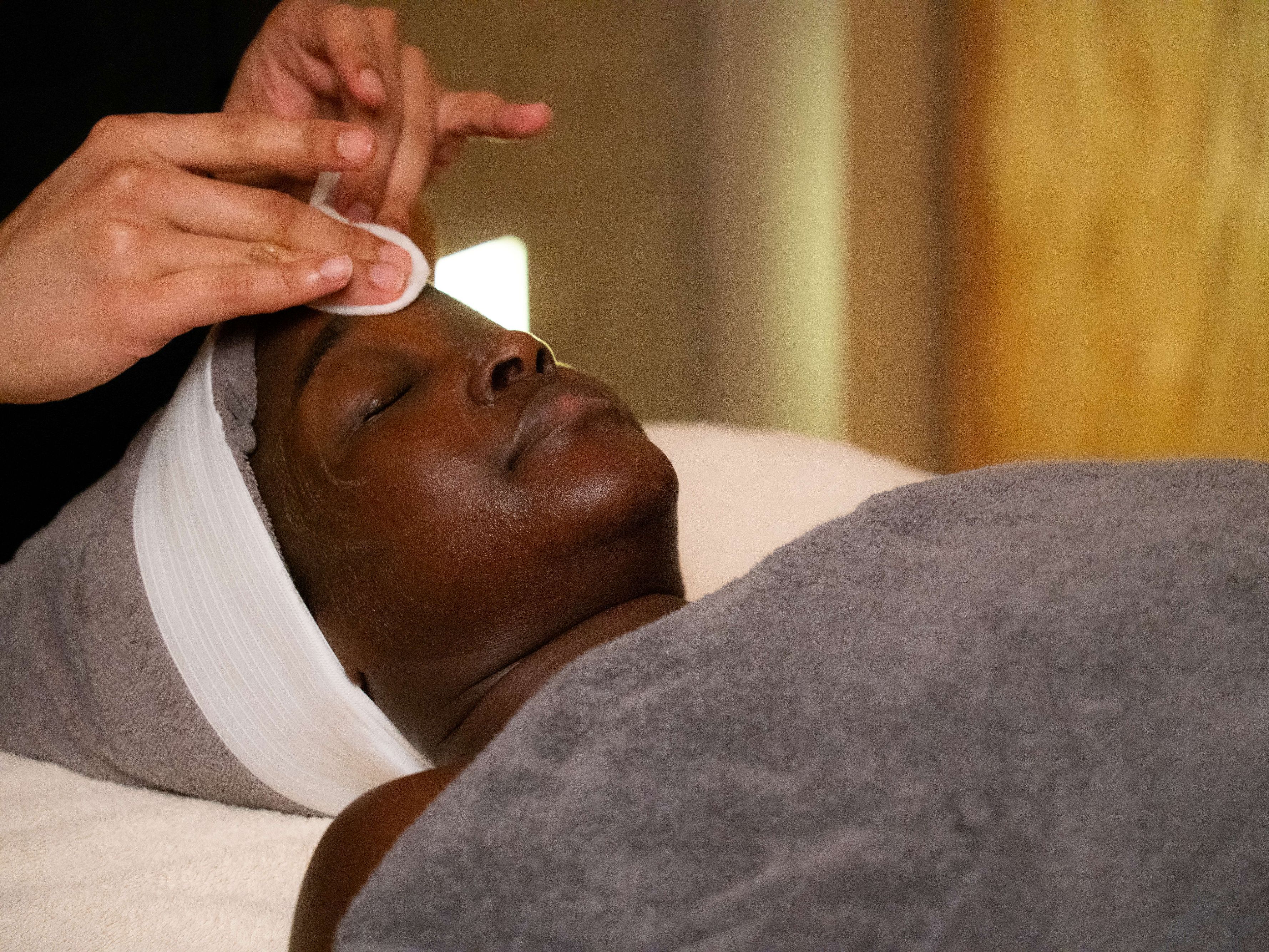 Woman getting a facial