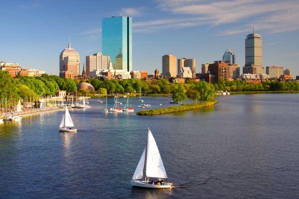 Sailboats on the Boston Harbour.