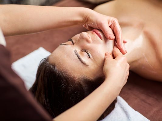 woman getting a spa treatment