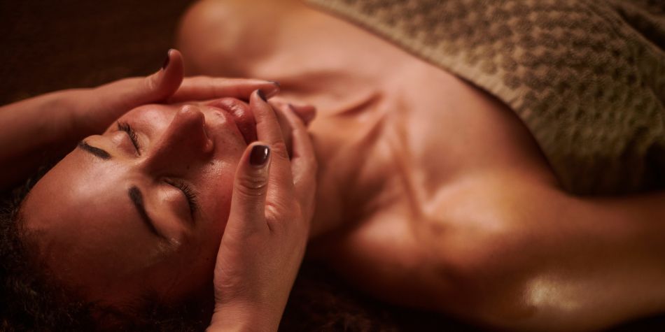 Woman at spa getting a massage