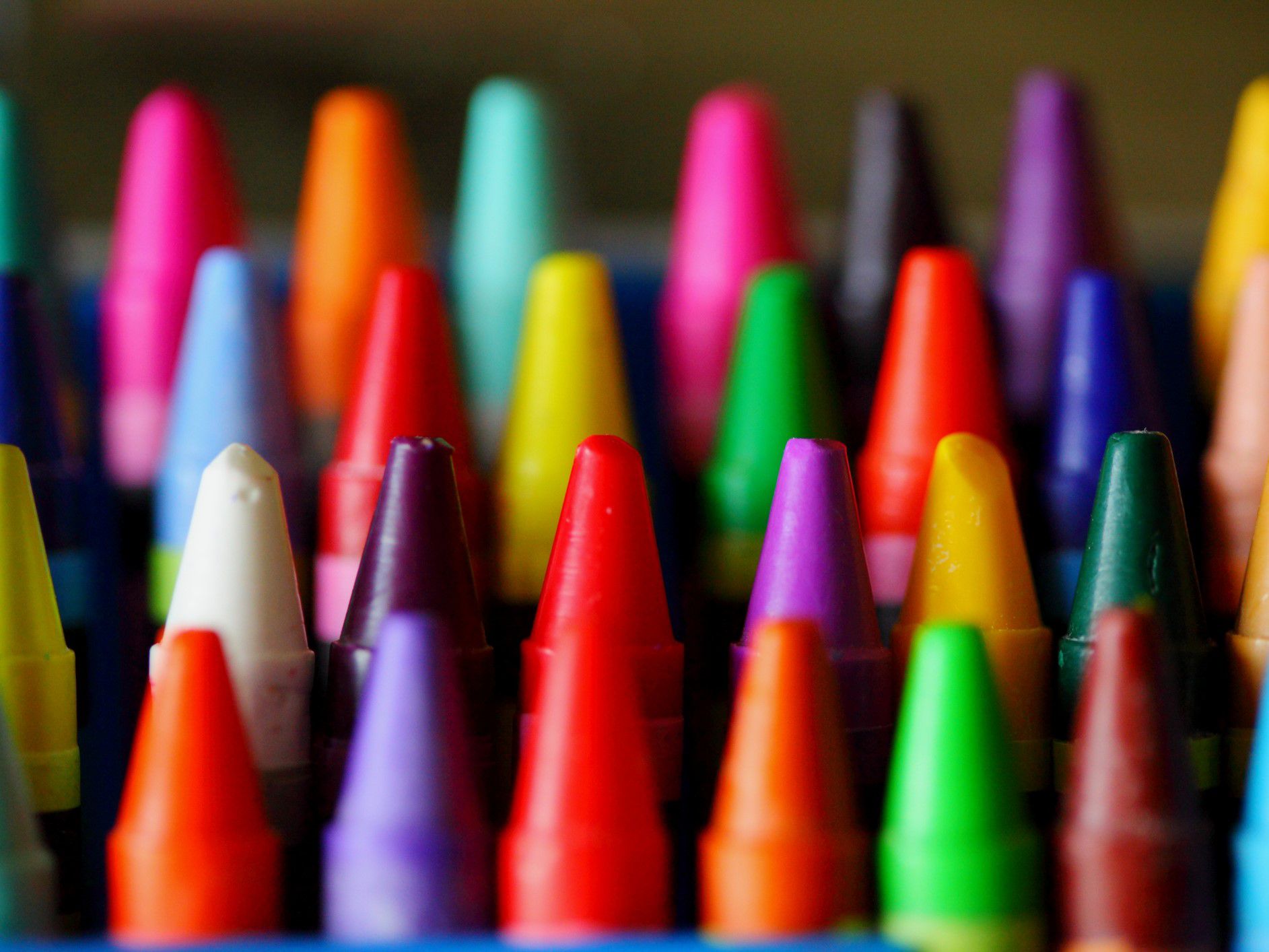 A box of colorful crayons