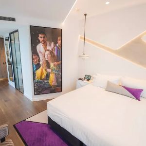 A stylish sanctuary where modern comfort meets artistic design.