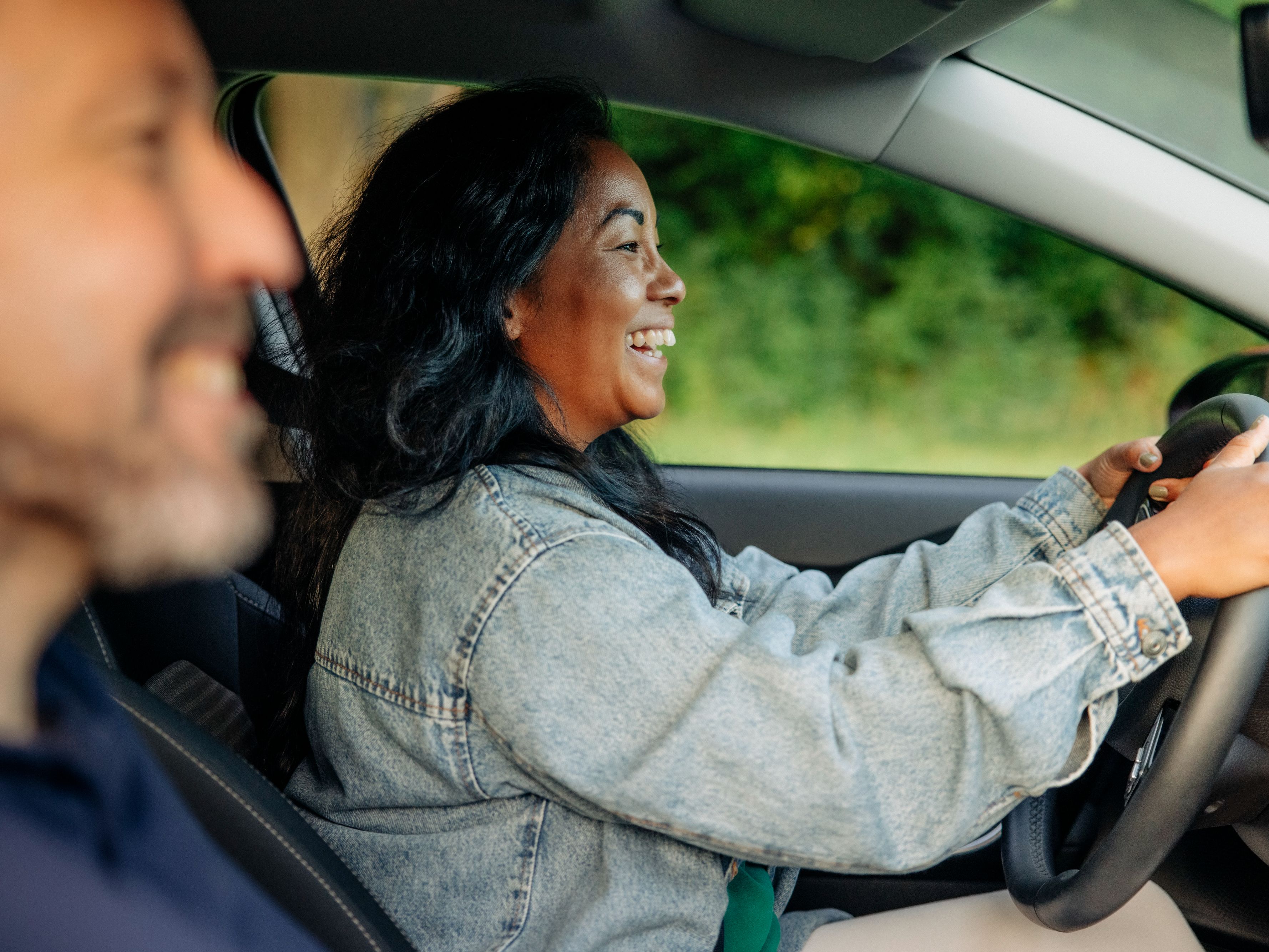 woman driving a car