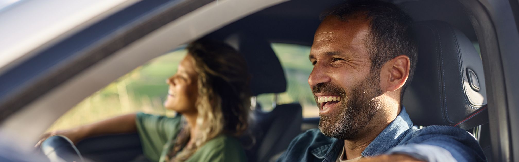 Couple taking roadtrip together