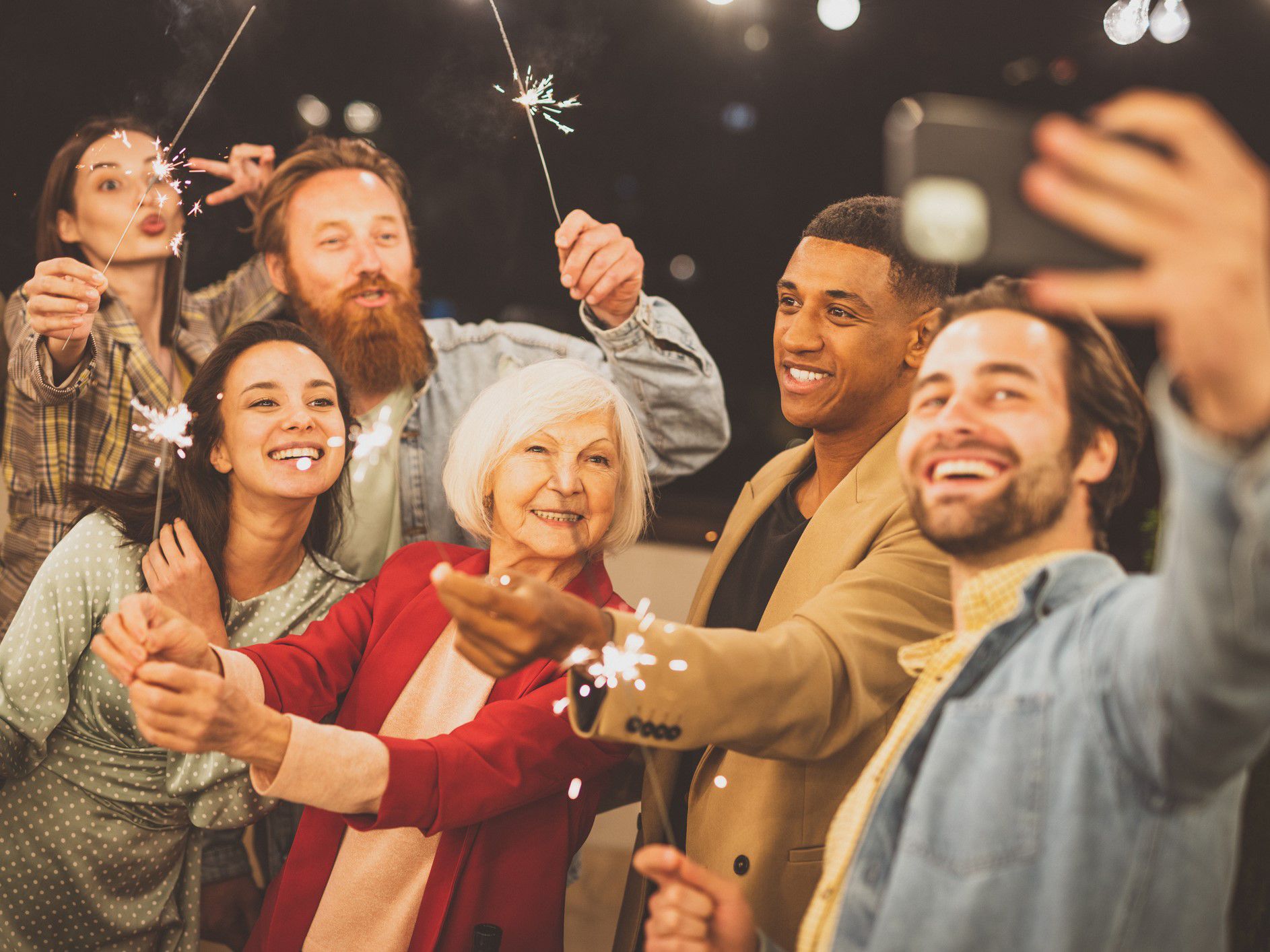 A group of friends taking a selfie