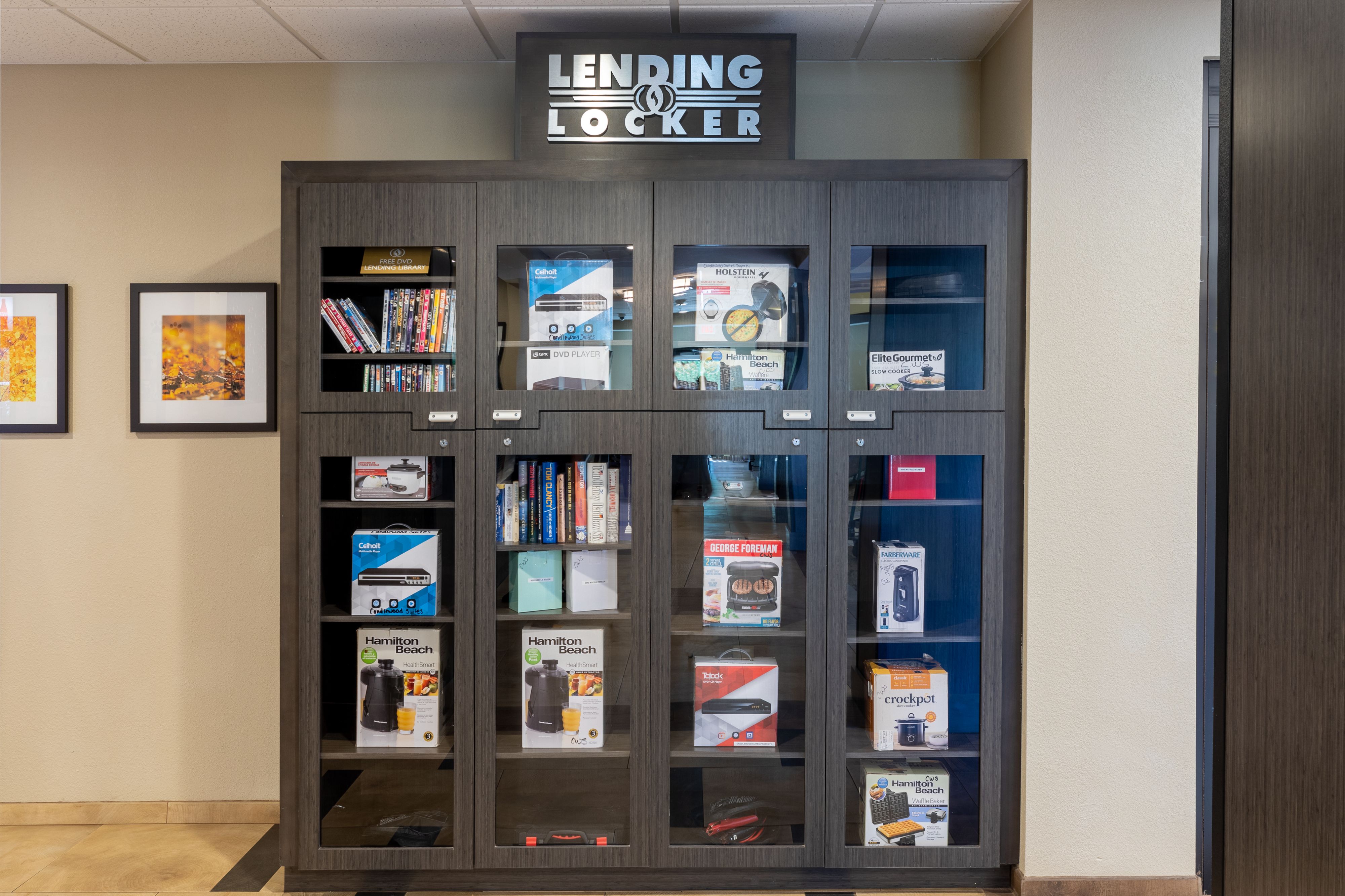 Guests can access books, games and small appliances 