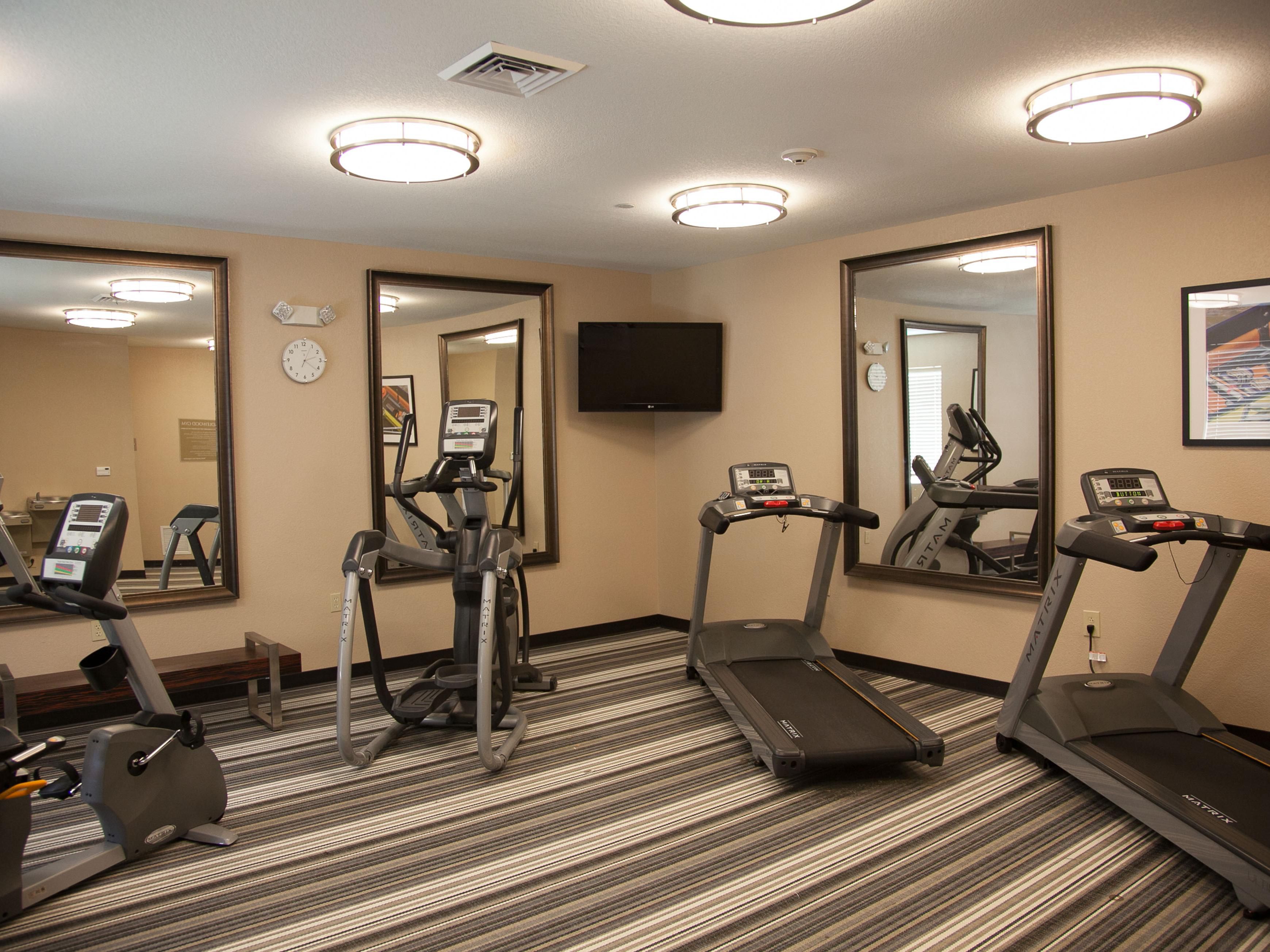 Stay on track with your routine while on the road with our complimentary fitness center.