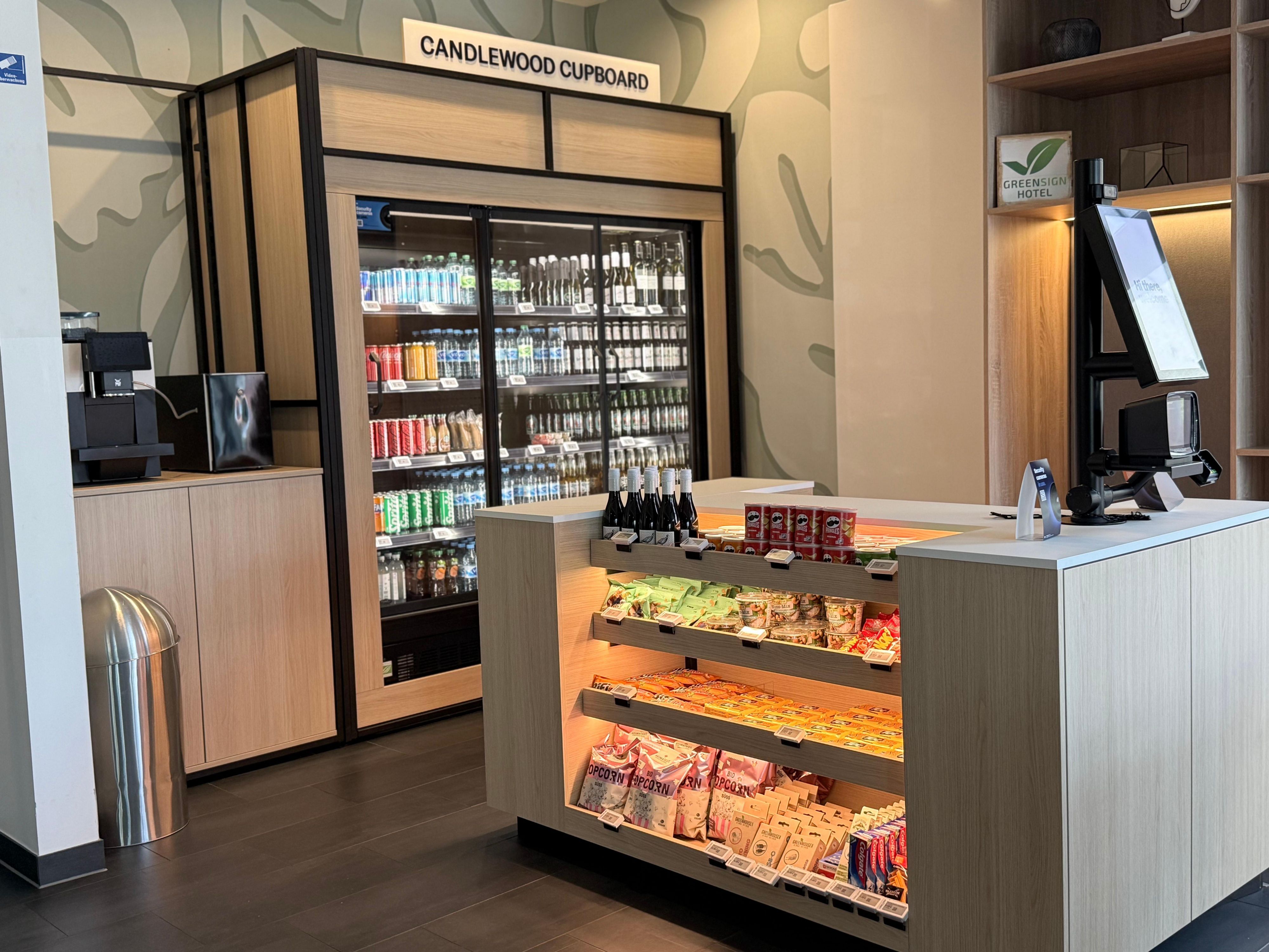 Whether you're craving a quick snack, need a refreshing drink, or want a fresh coffee to start your day — our self-service Candlewood Cupboard is open around the clock. Stocked with sandwiches, sweets, and daily essentials, it's your go-to spot for convenience without leaving the hotel.