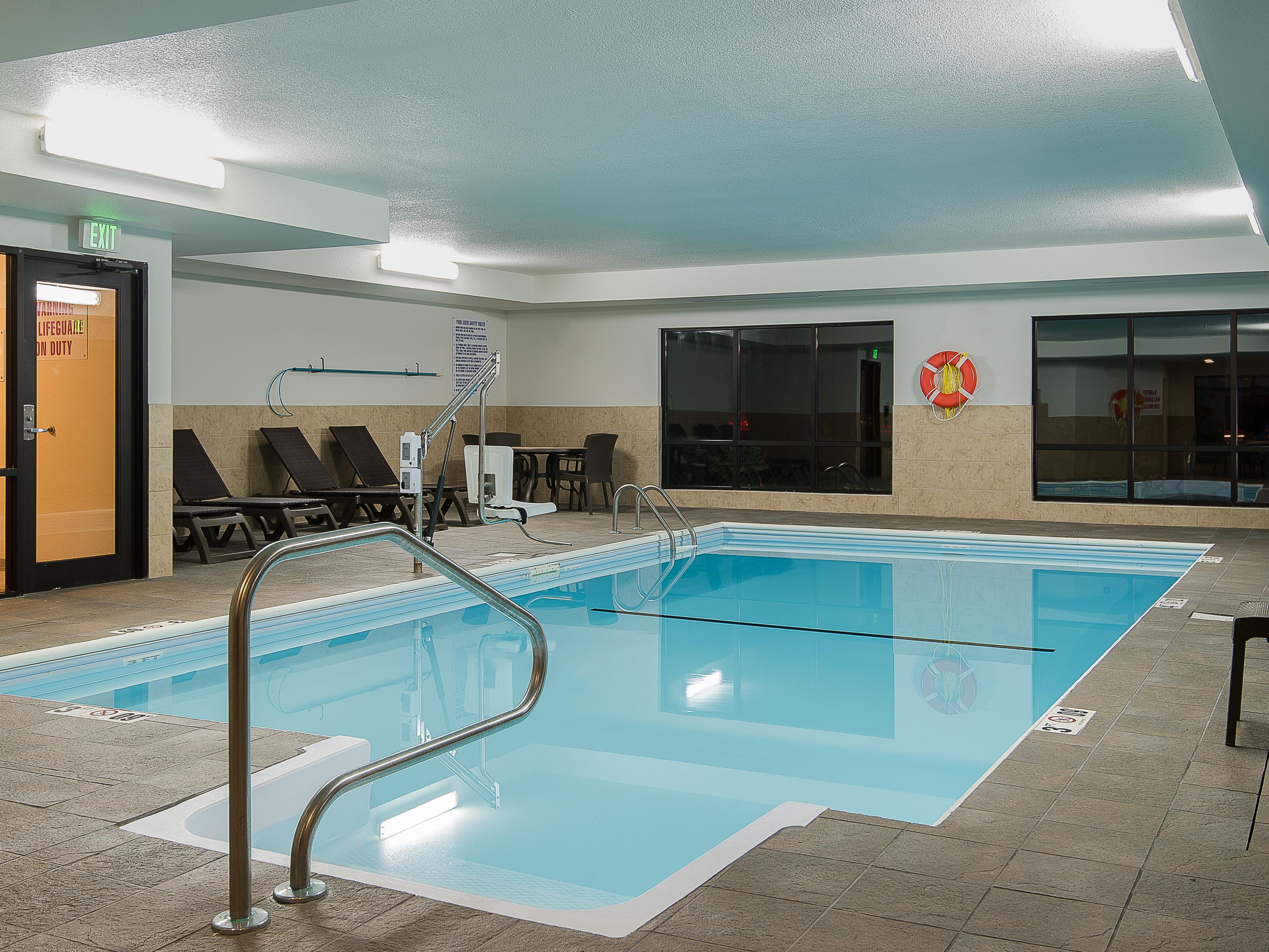 Enjoy our heated indoor pool during all seasons.