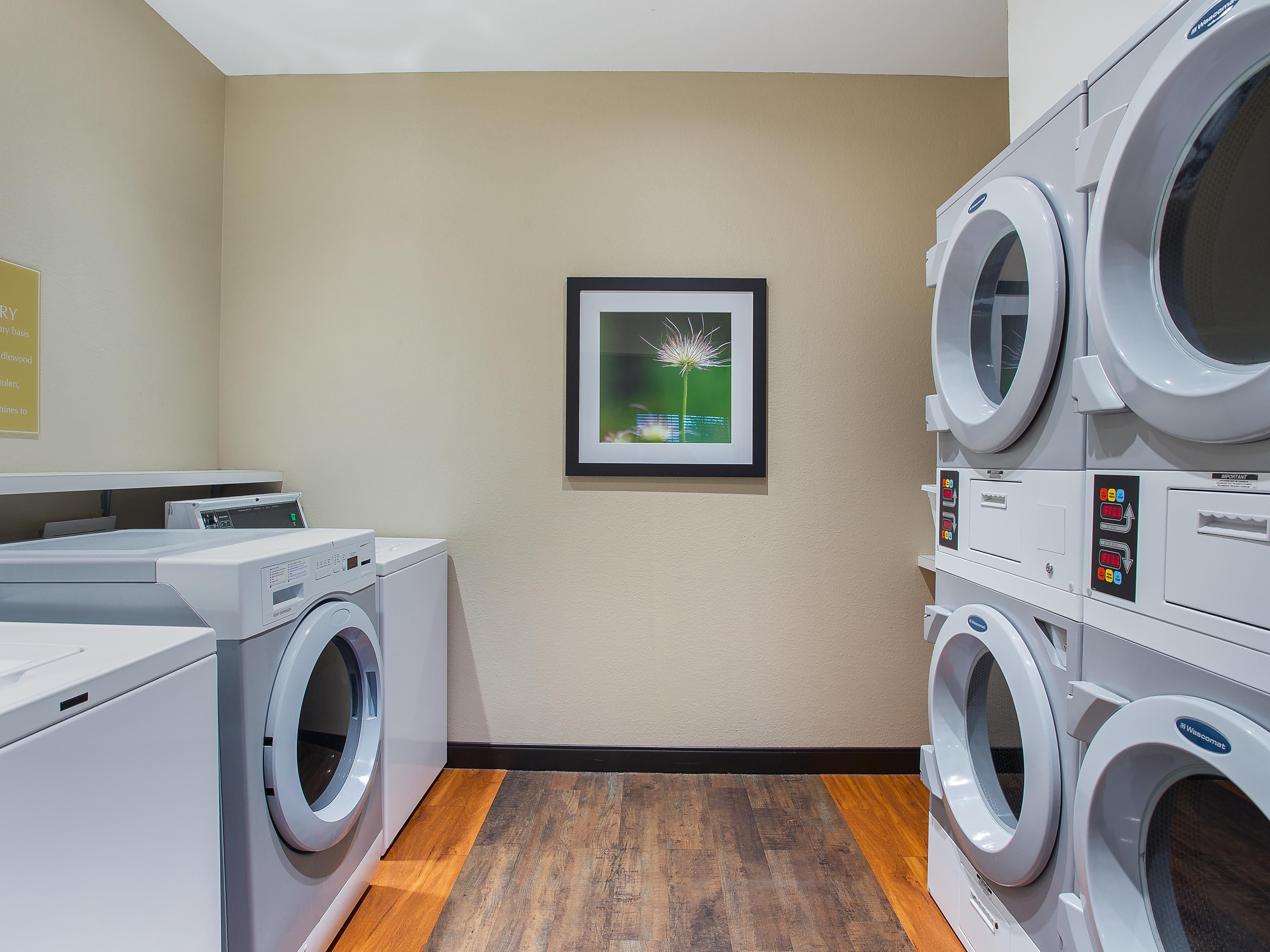 Save big during an extended stay at our Candlewood Suites, by using our free washers and dryers. 