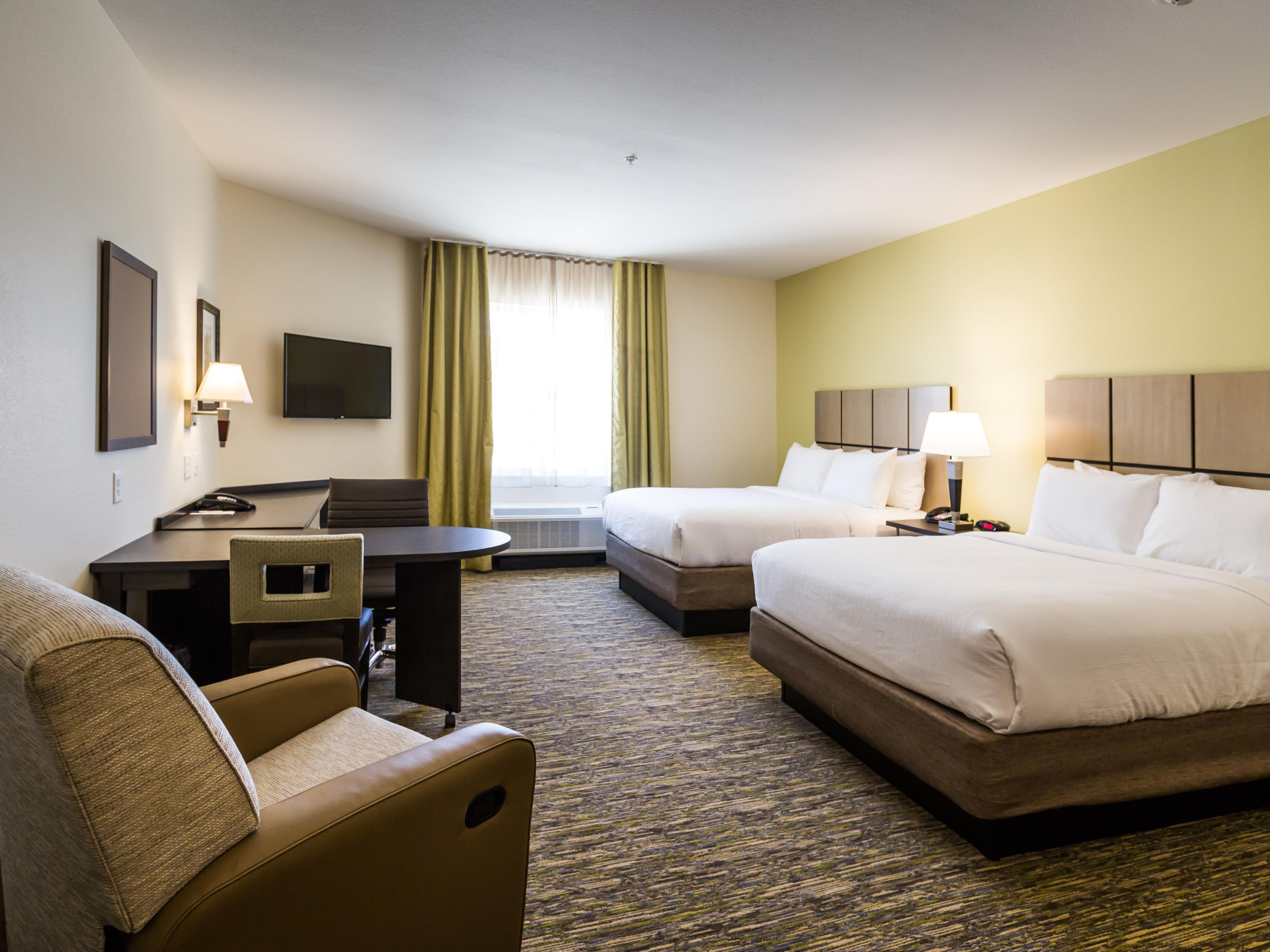 ¡Habitaciones espaciosas con dos camas tamaño queen!