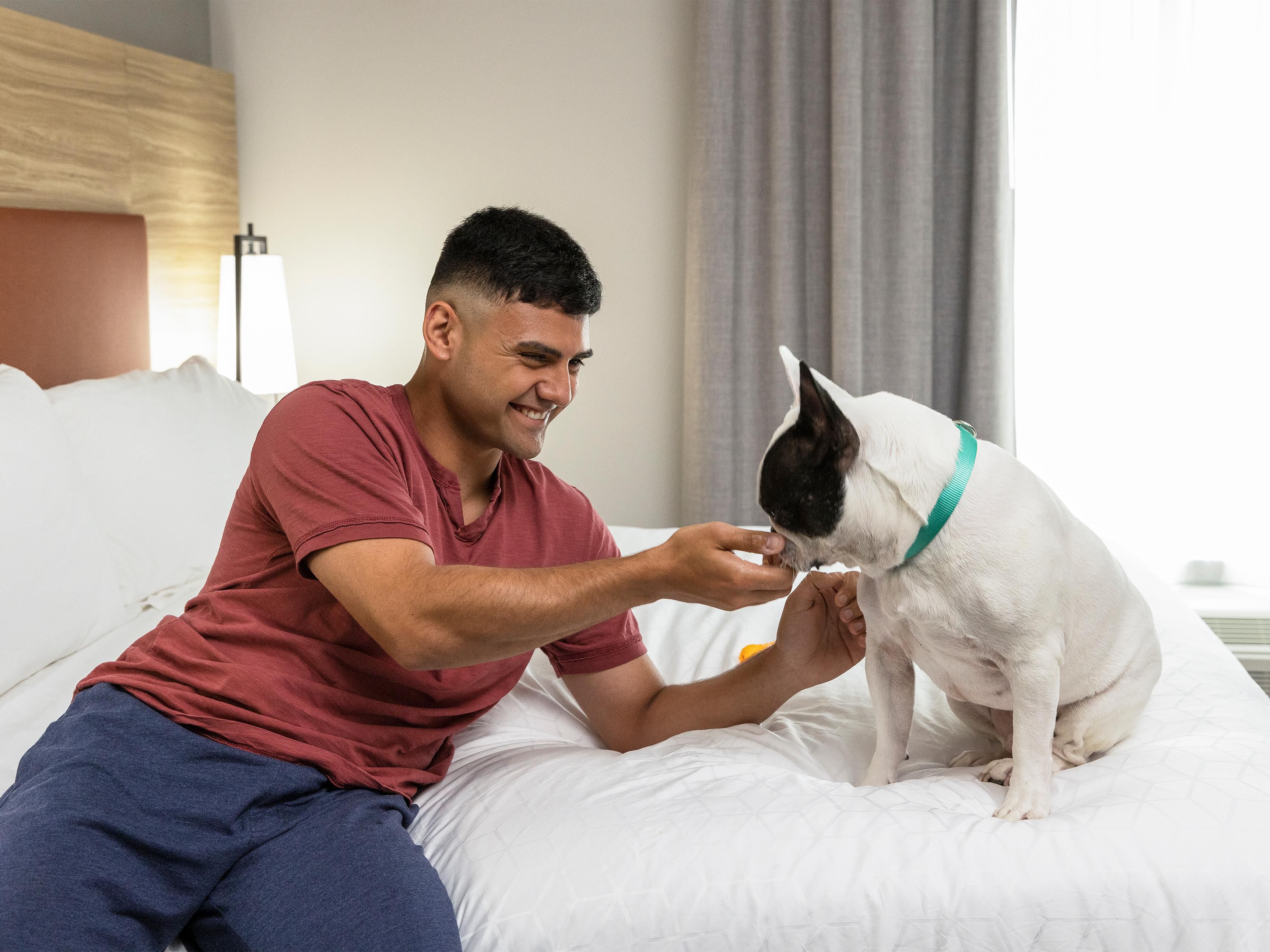We know your pets are part of the family. That’s why your furry family is always welcome at Candlewood Suites Burlington. 

Please check our pet policy for details.  

