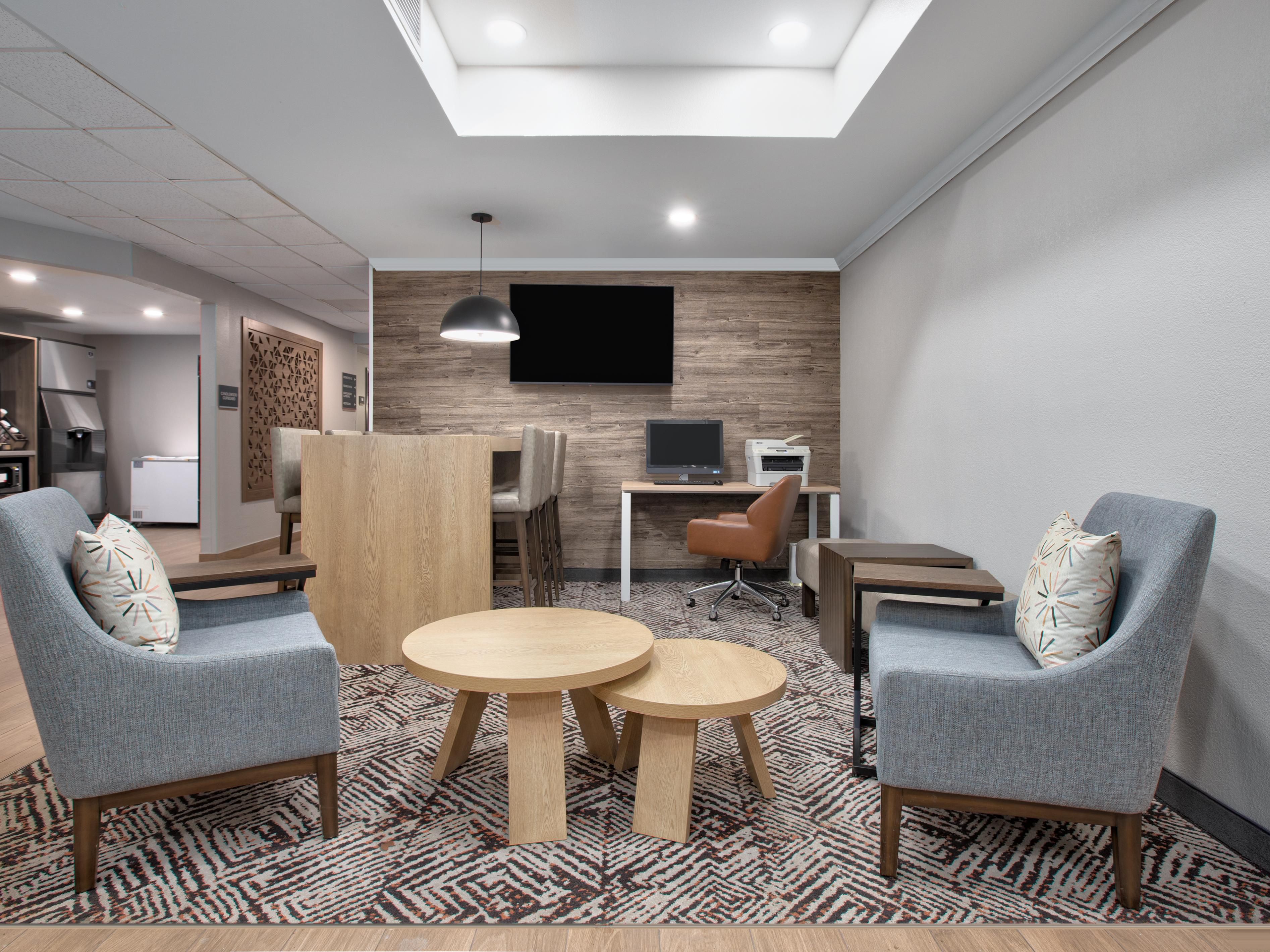 Relax in the guest lounge with space to unwind.