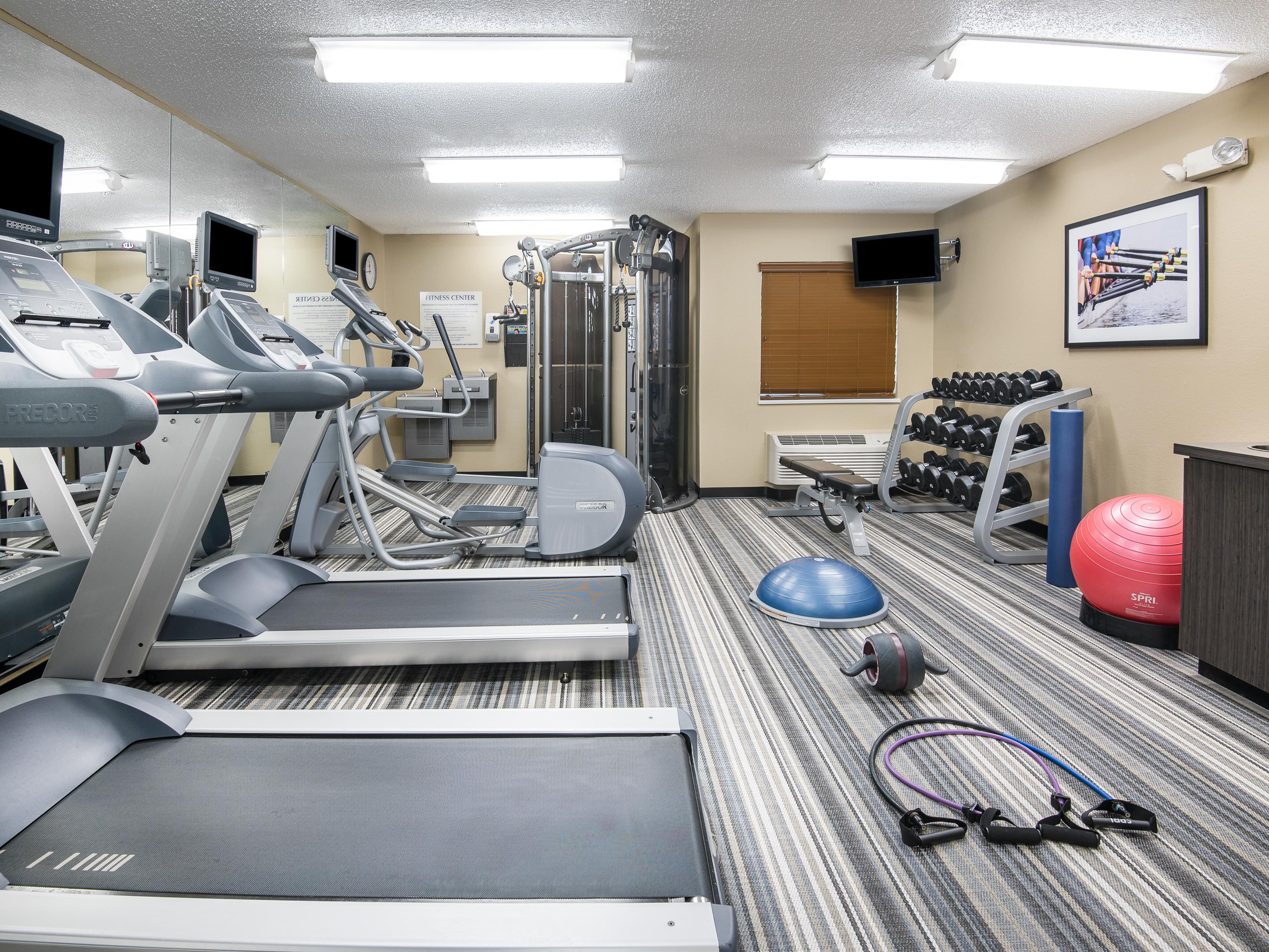 Keep up on your fitness routine in our on-site Fitness Center.