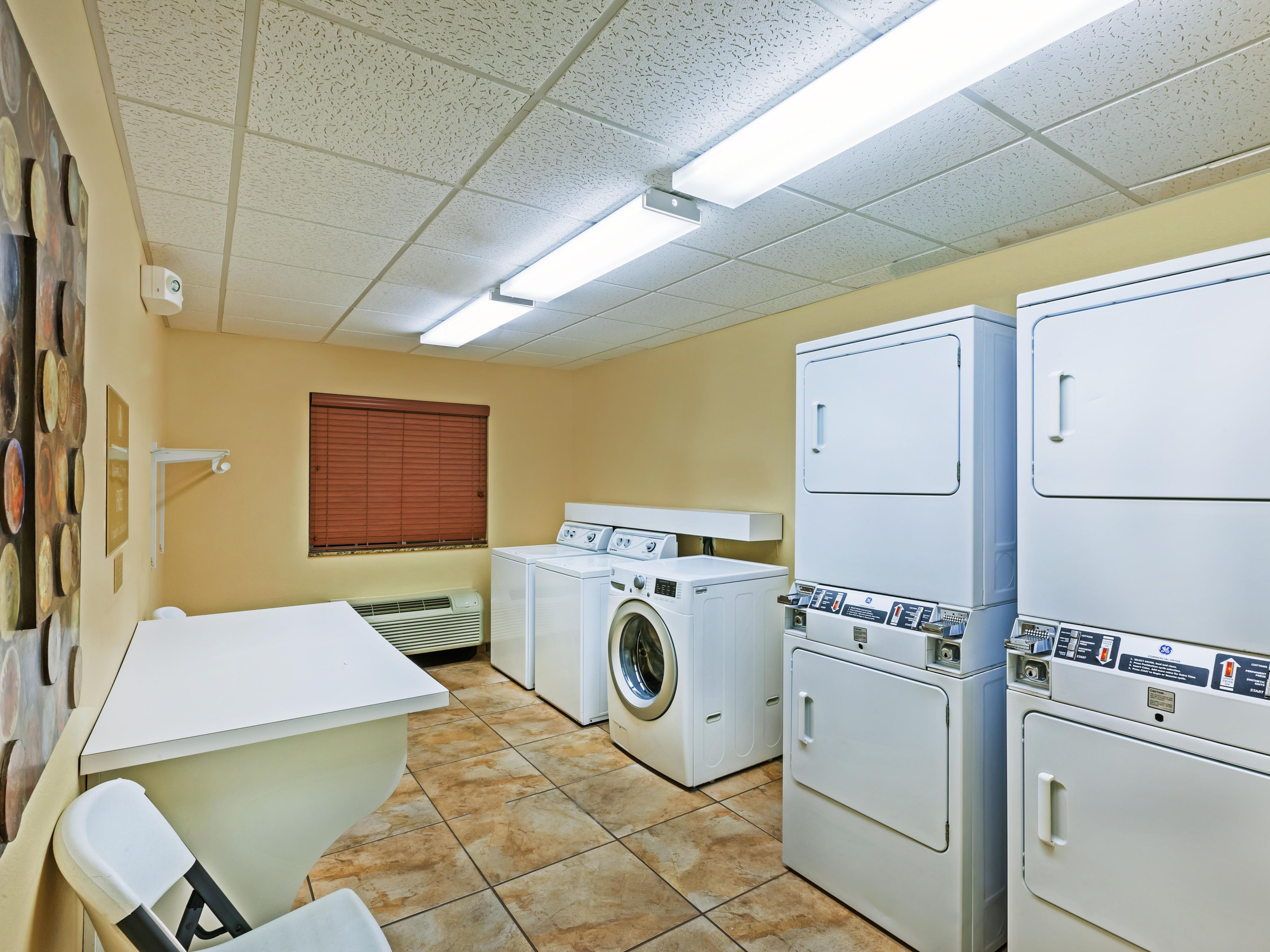 Toss in a load of laundry, on us! The machines are free to use for our guests 24/7.