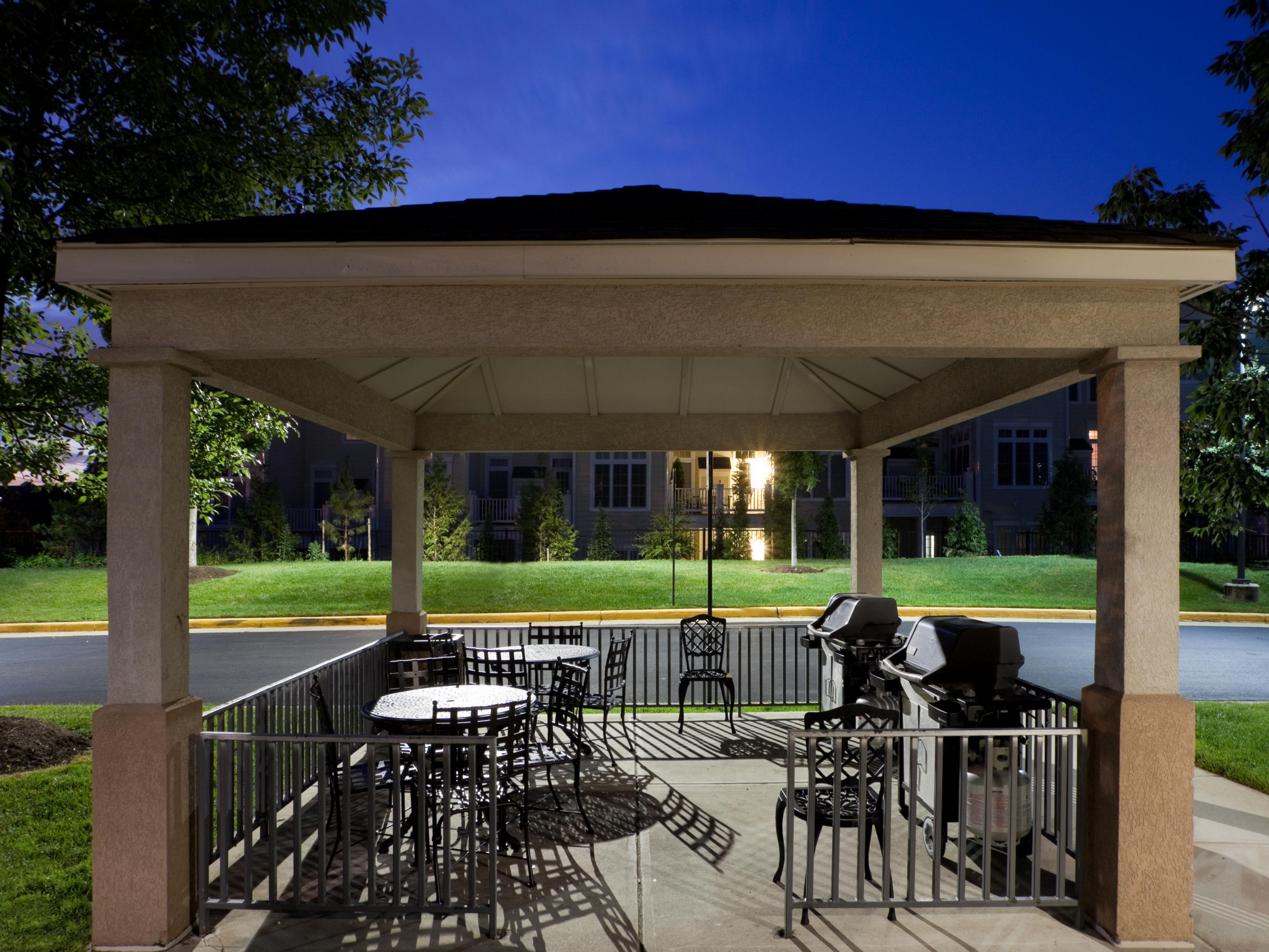 Grill your dinner on our free gas grills in the Candlewood Gazebo