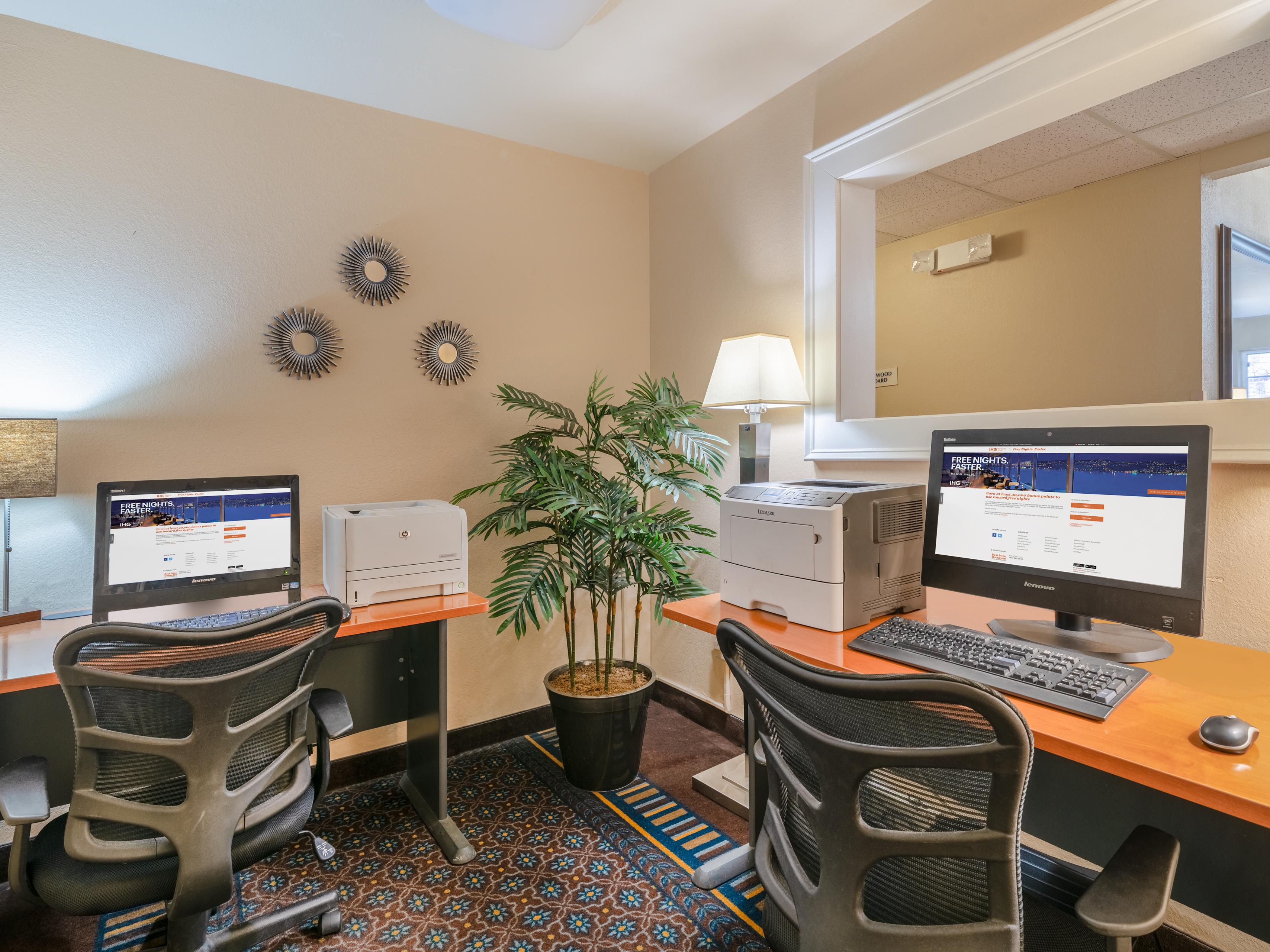 Keep up with work and friends with our free Wi-Fi Internet.