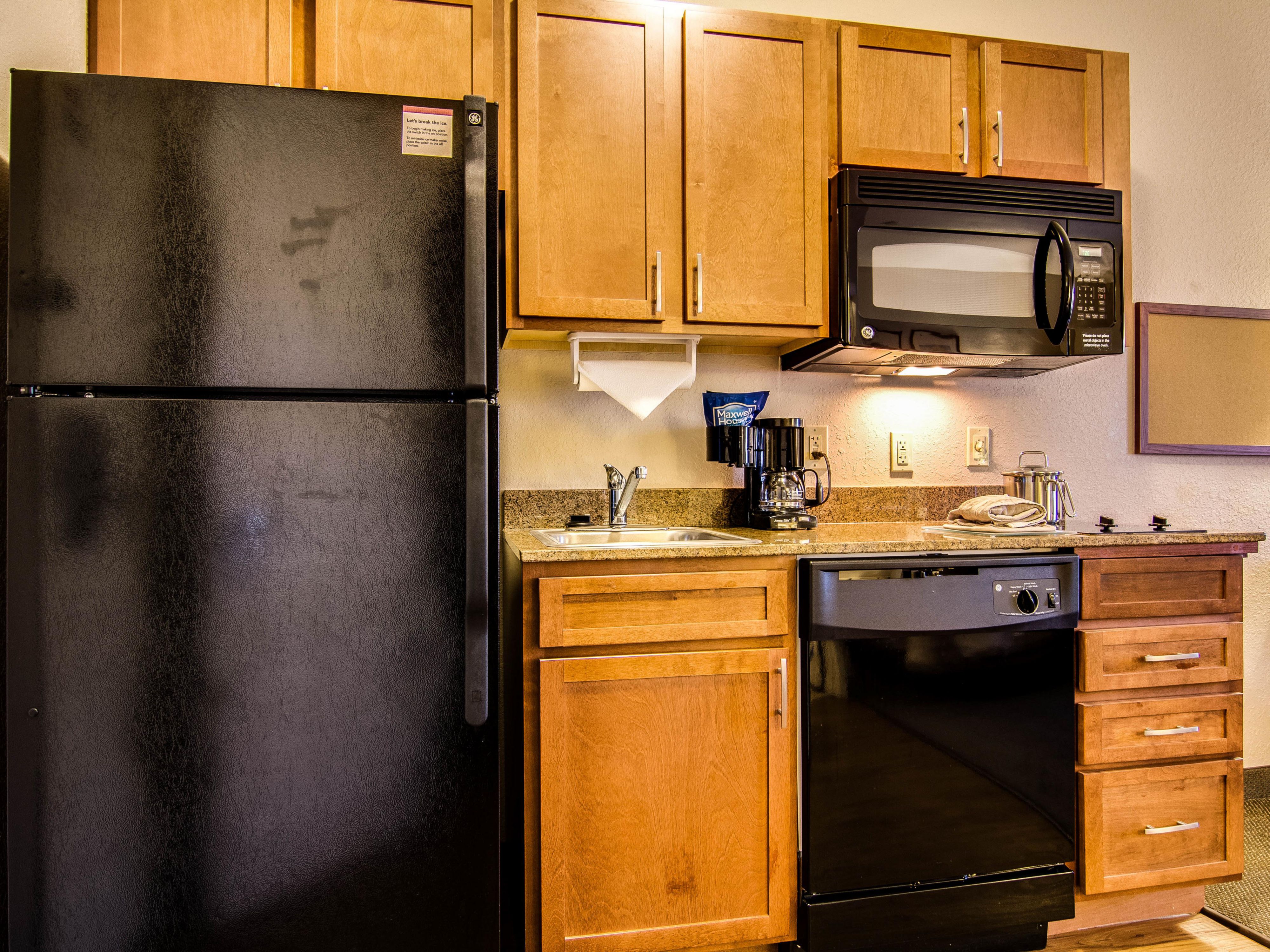 Every room includes a kitchen to make extended stays more comfortable. Ask about our long term pricing.
