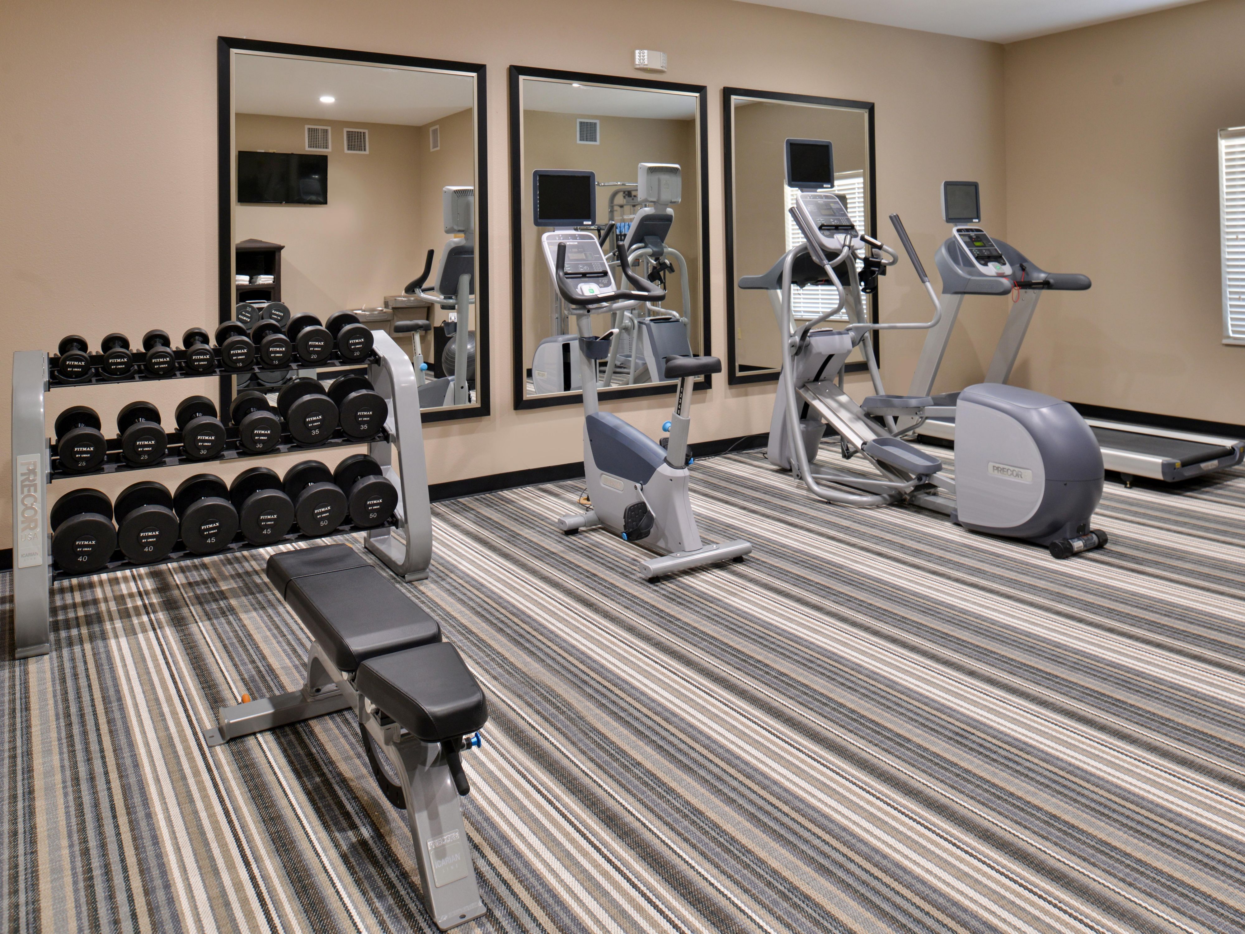 24 hour fitness center at our Kenedy Texas Hotel