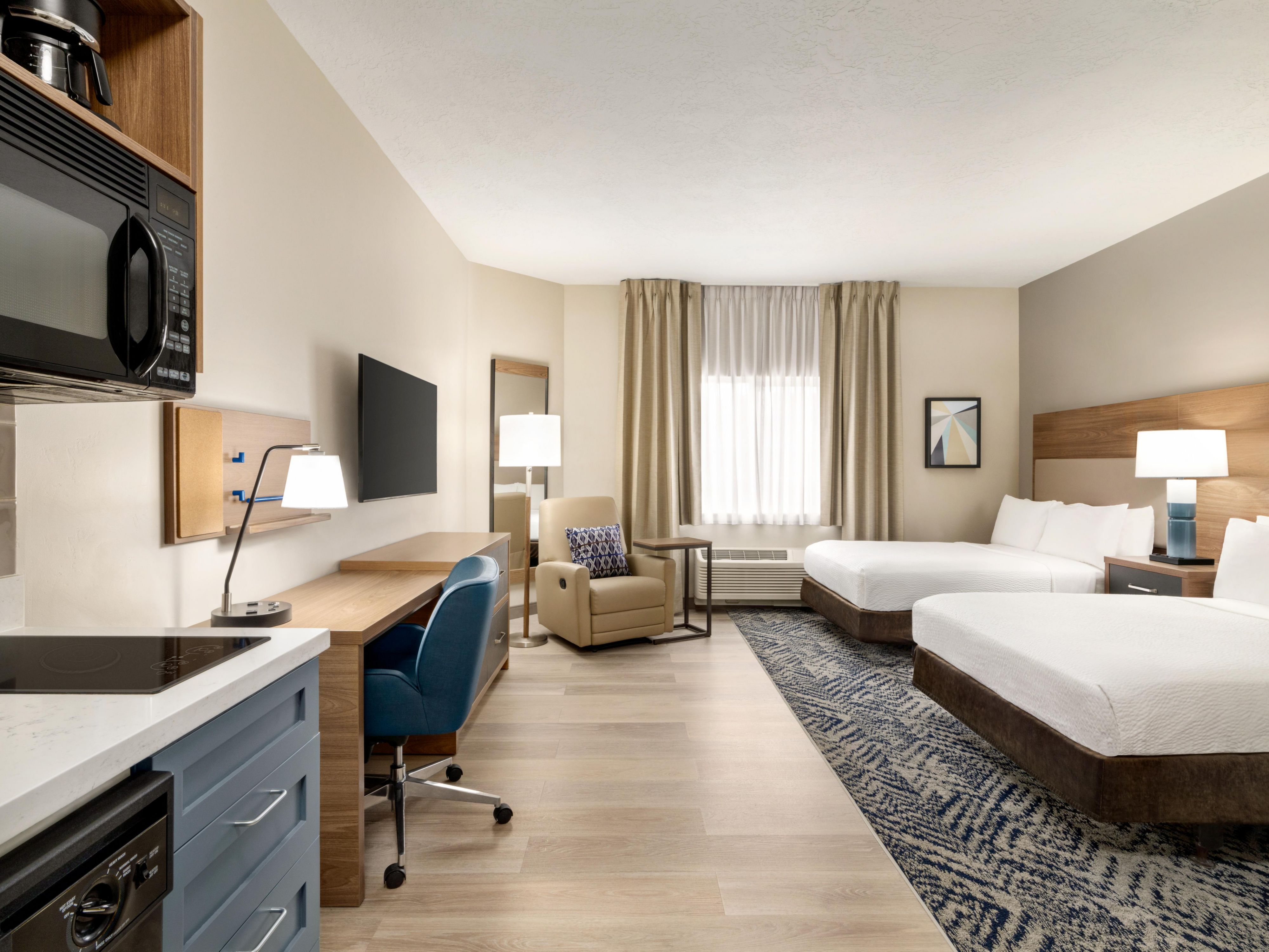 Settle in and get comfortable in the spacious double studio suite