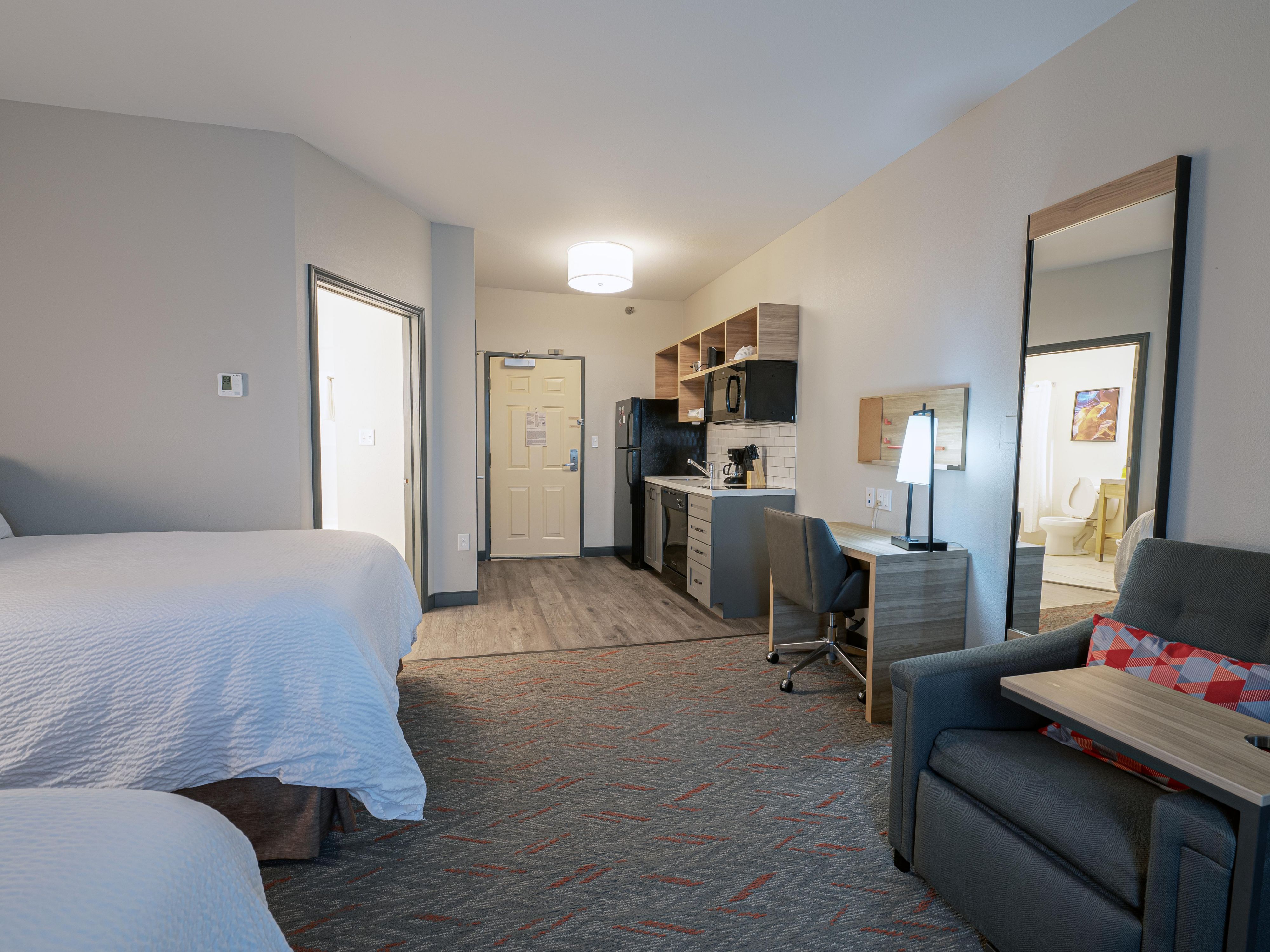 Our spacious two double bed studio suites perfect for families. 