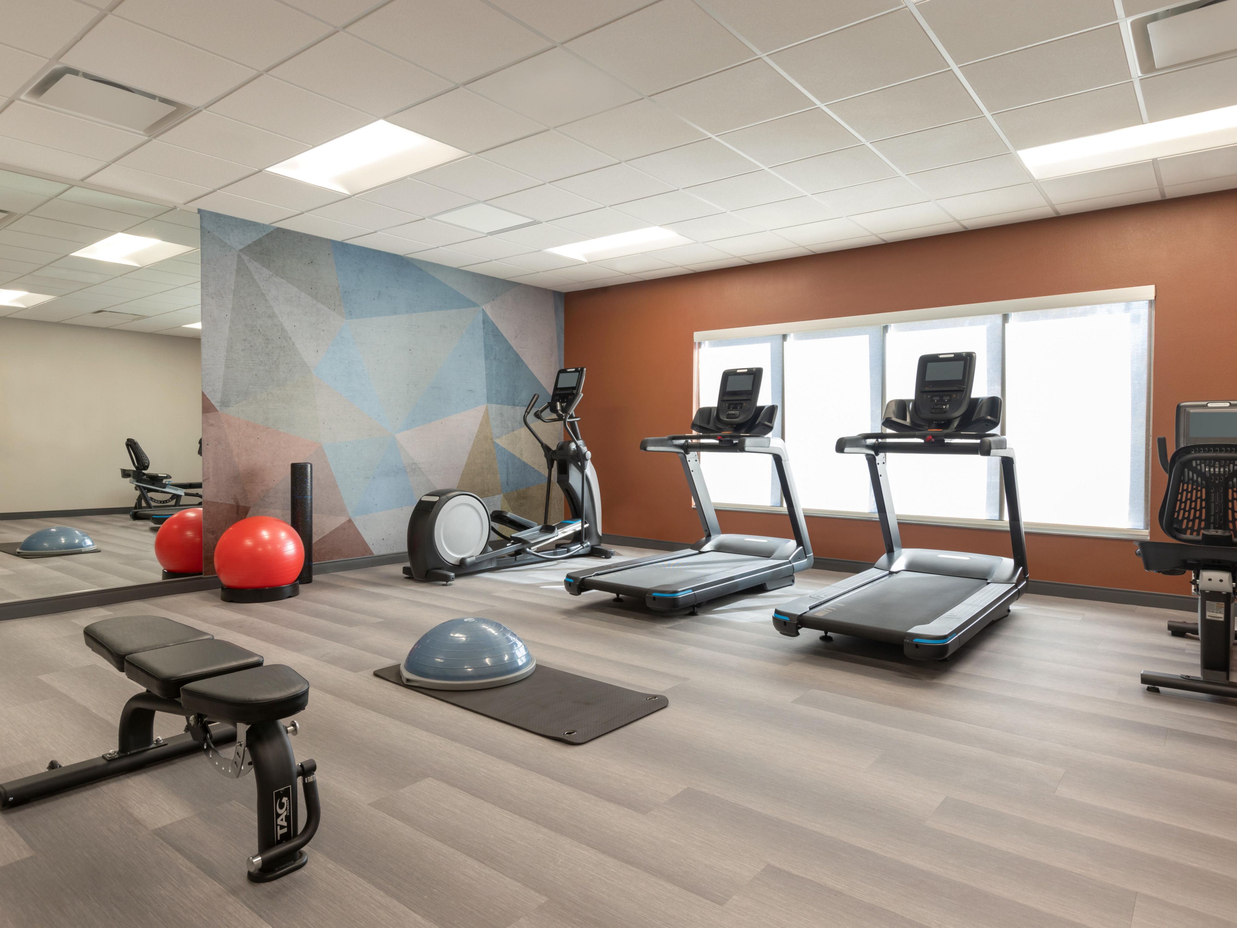 Stretch, Meditate, and Feel the Burn at our new Fitness Center with all new equipment.  