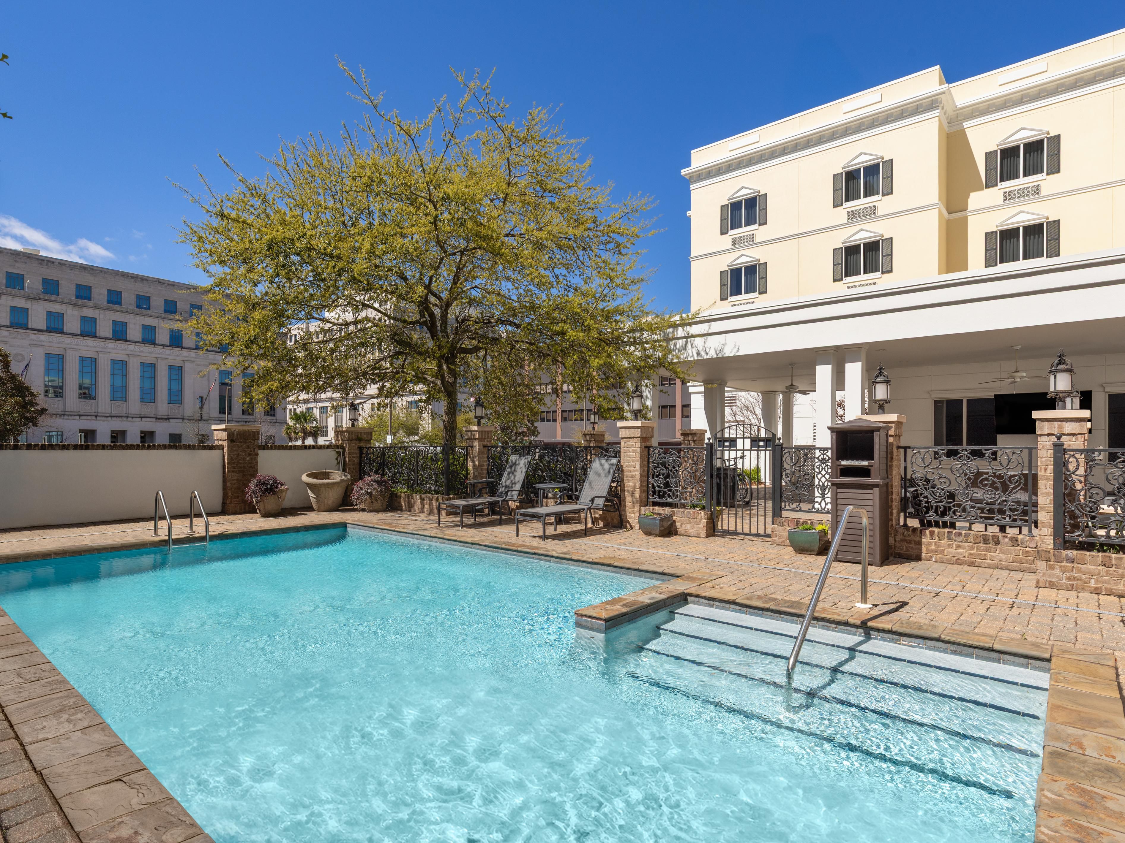 Come take a dip in our saltwater pool.