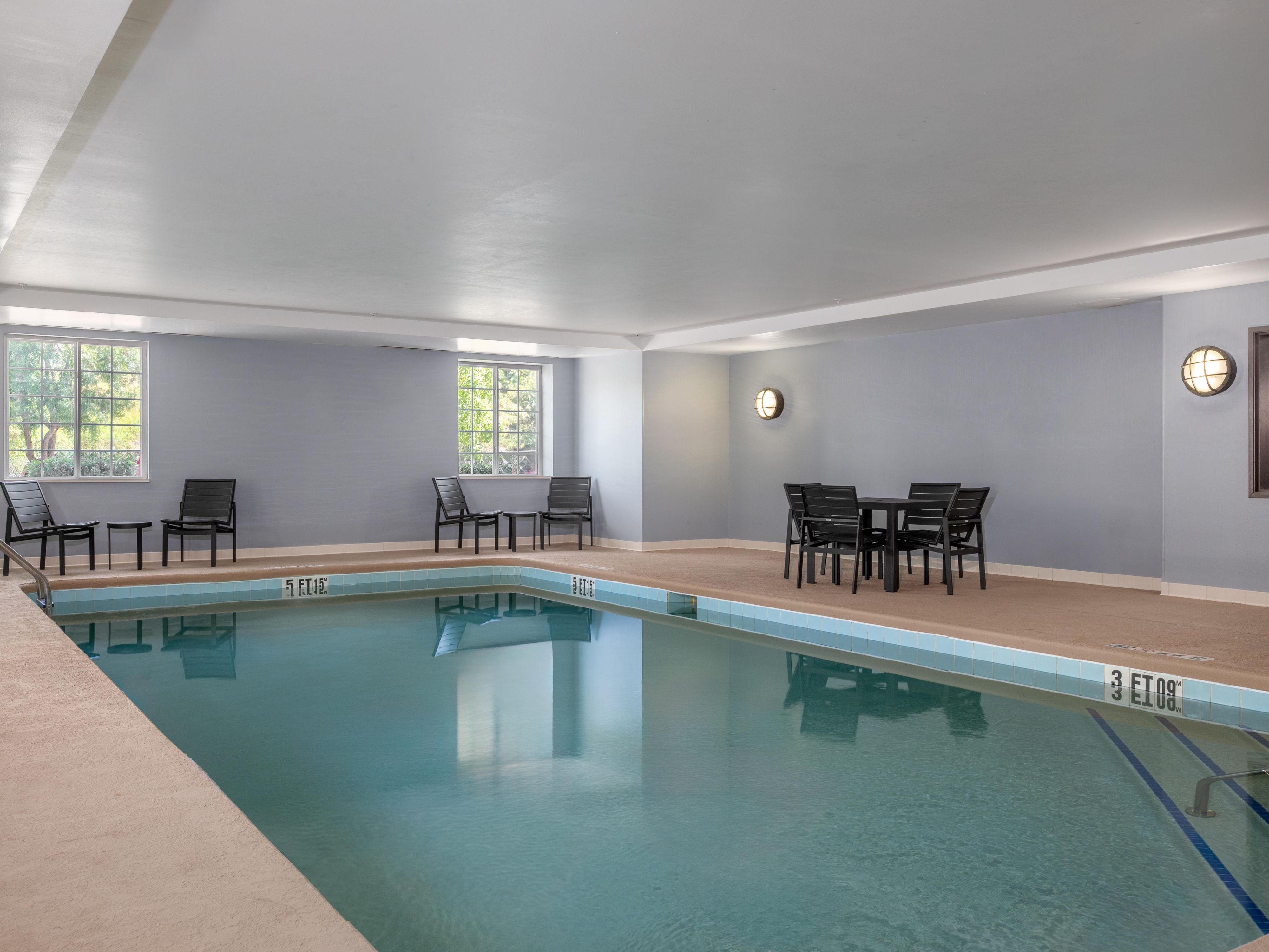 Our sparkling saltwater pool awaits to refresh your senses. Whether you're looking to unwind after a day of work or keep up with your fitness routine, our inviting pool is the perfect place. Take a refreshing swim or simply enjoy a moment of tranquility by the water.